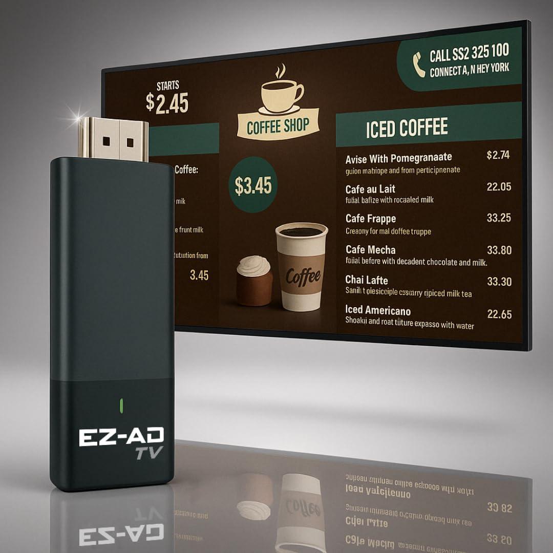 Reproductor de Señalización Digital 4K EZ-AD TV Stick Compacto