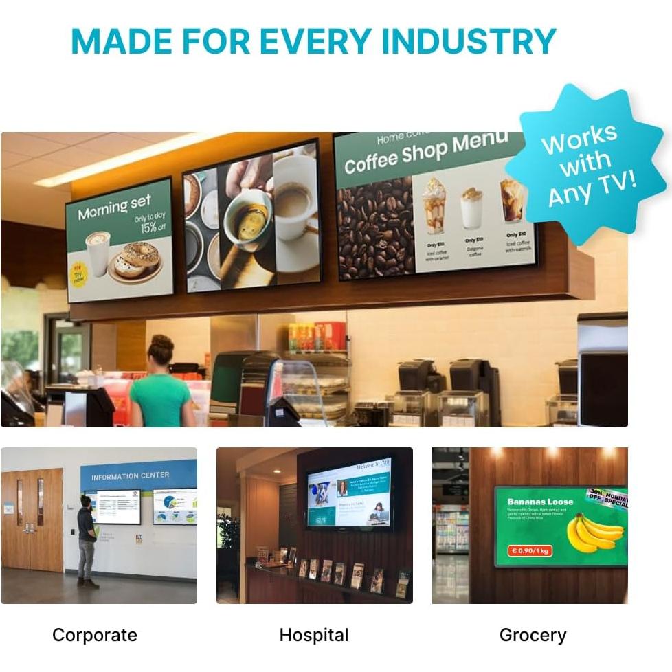 Reproductor de Señalización Digital 4K EZ-AD TV Stick Compacto