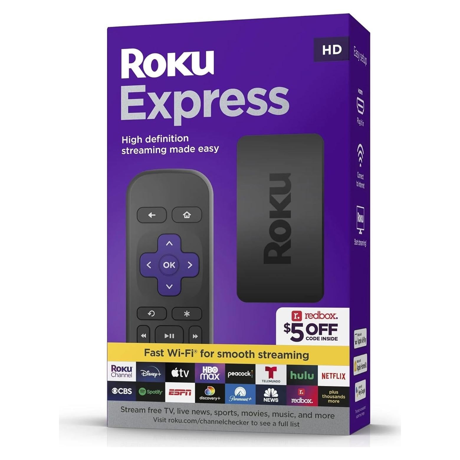 Dispositivo de Streaming HD Roku Express con HDMI y Control Remoto