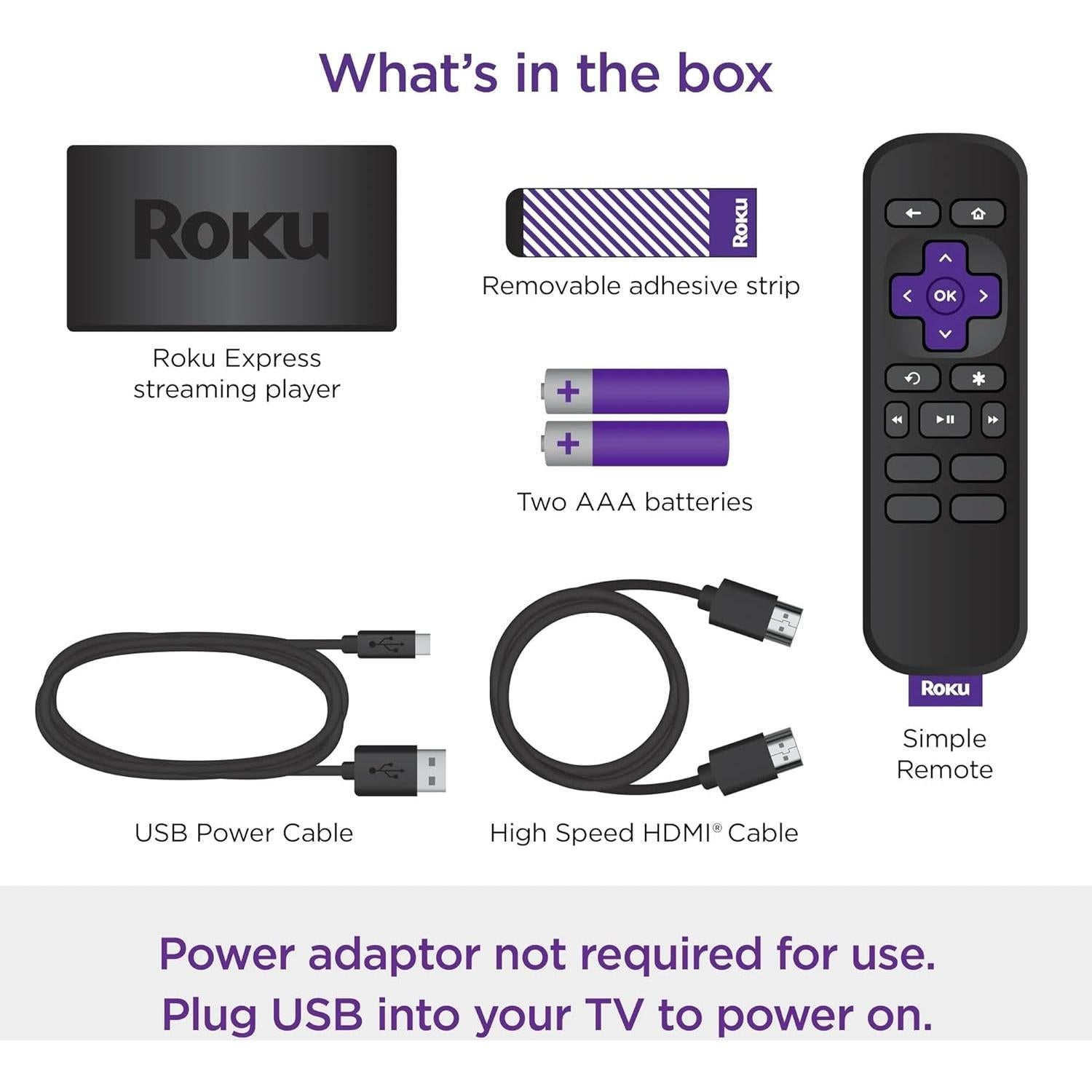 Dispositivo de Streaming HD Roku Express con HDMI y Control Remoto