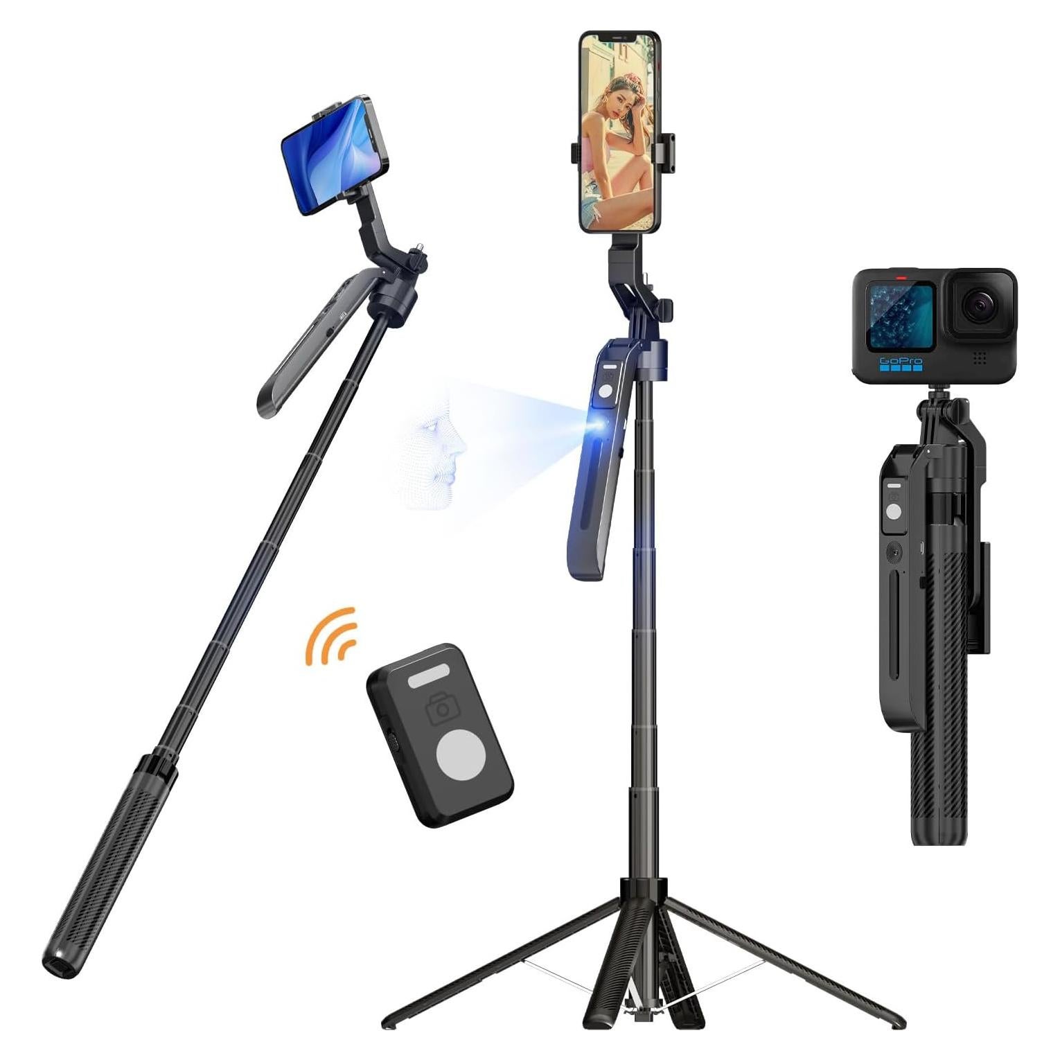 Trípode Selfie Stick FUNSNAP FP-A6-01 70" (177.8 cm) con Seguimiento Automático