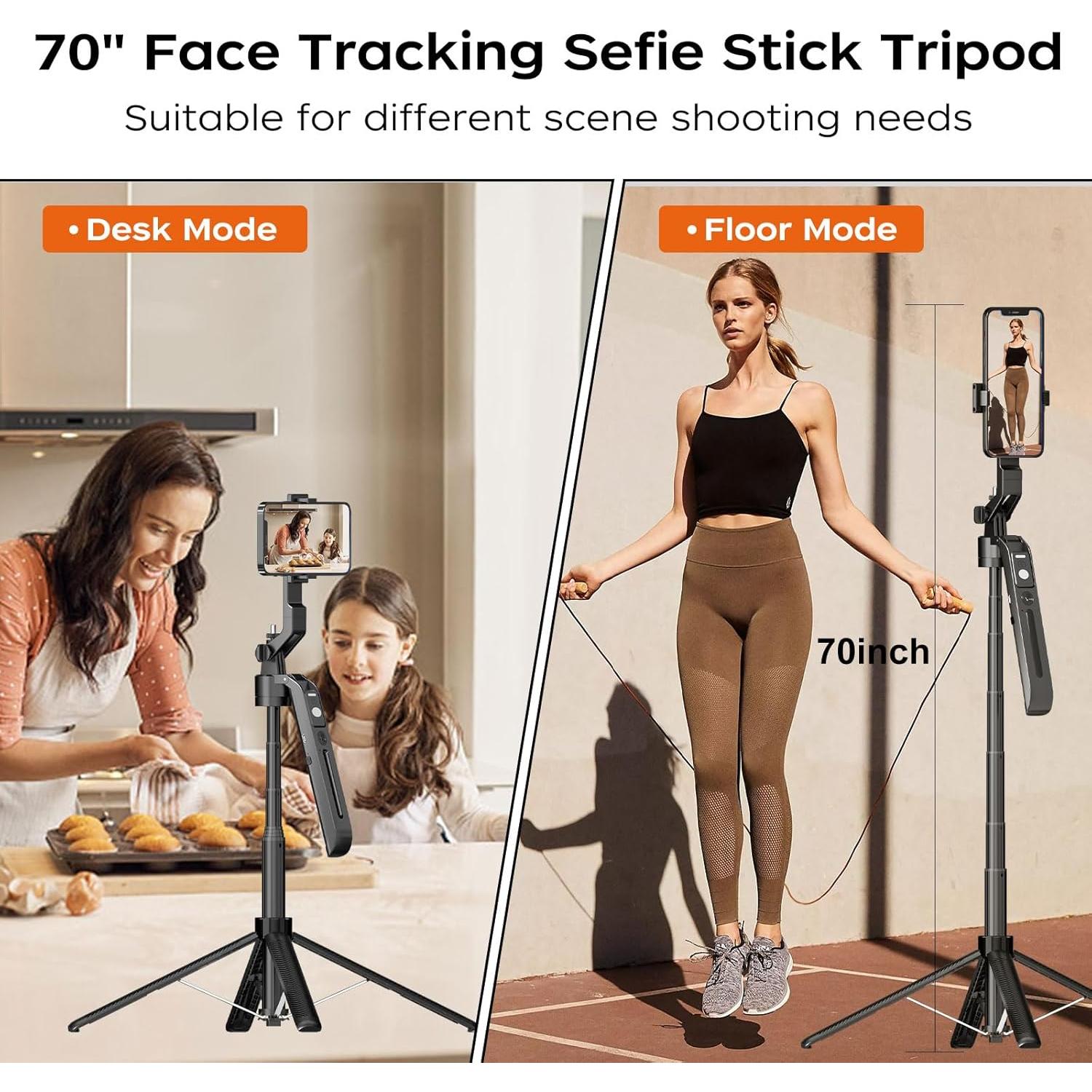 Trípode Selfie Stick FUNSNAP FP-A6-01 70" (177.8 cm) con Seguimiento Automático