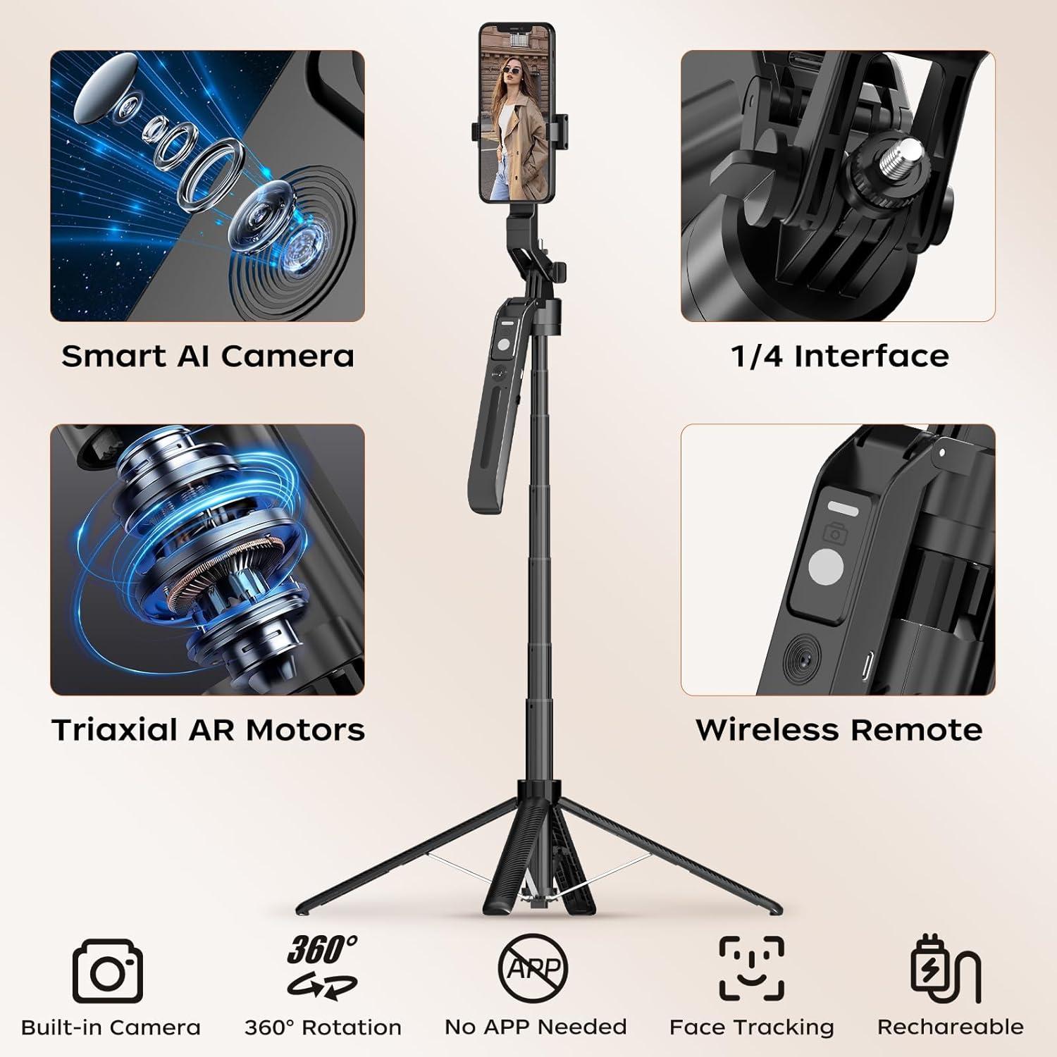 Trípode Selfie Stick FUNSNAP FP-A6-01 70" (177.8 cm) con Seguimiento Automático