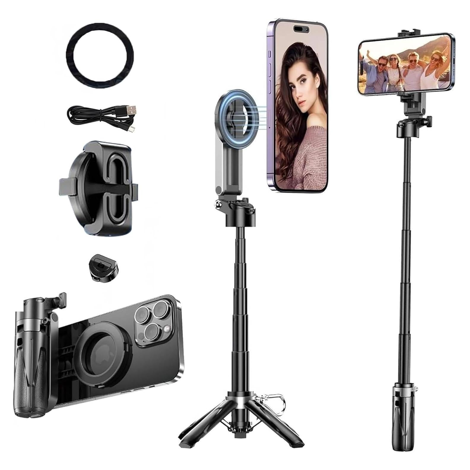 Soporte para Selfie Magnético 3-en-1 Bonkyo P15 Mini-C