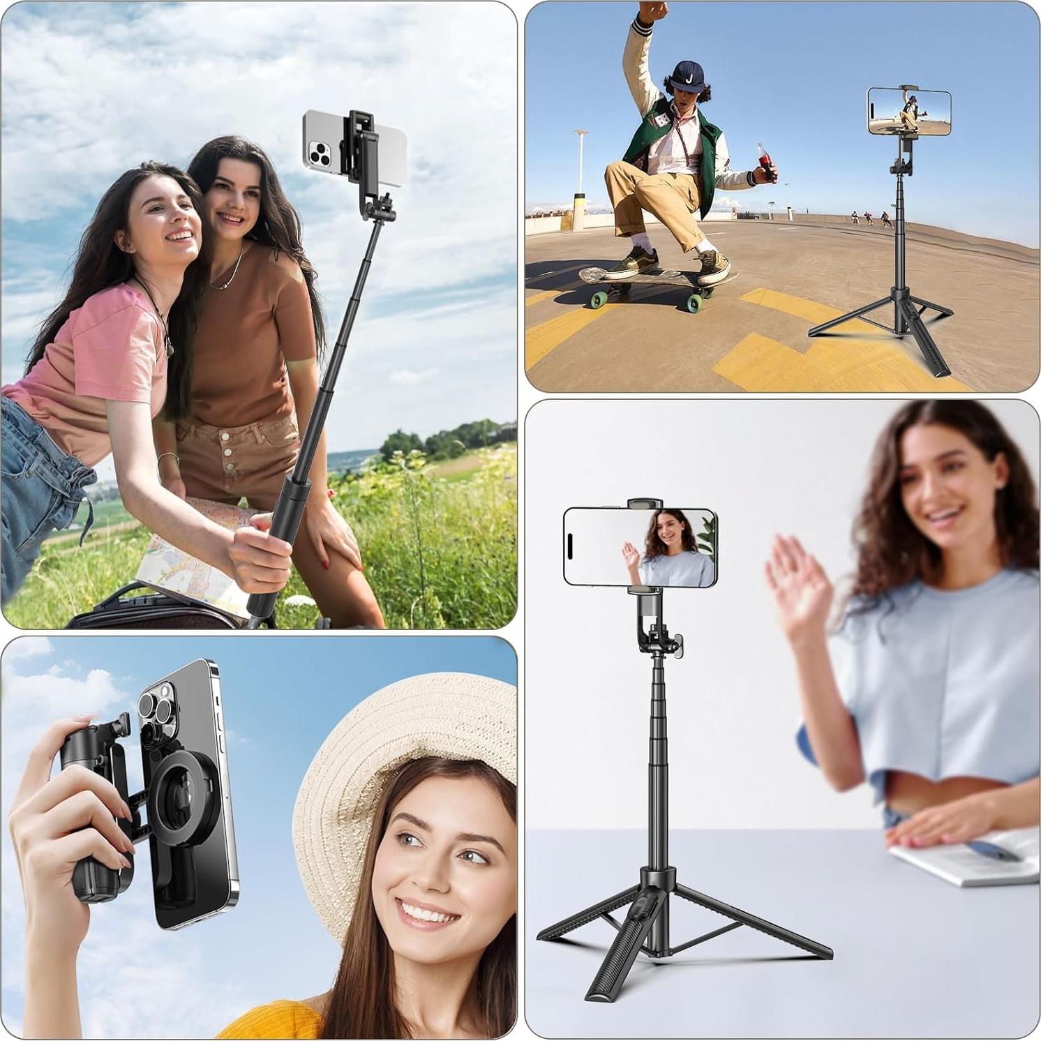 Soporte para Selfie Magnético 3-en-1 Bonkyo P15 Mini-C