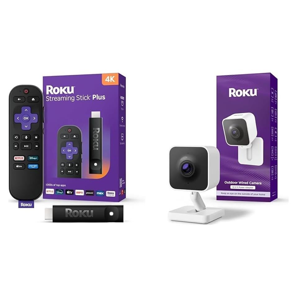 Roku Streaming Stick Plus 2025 4K HDR + Cámara Exterior 1080p