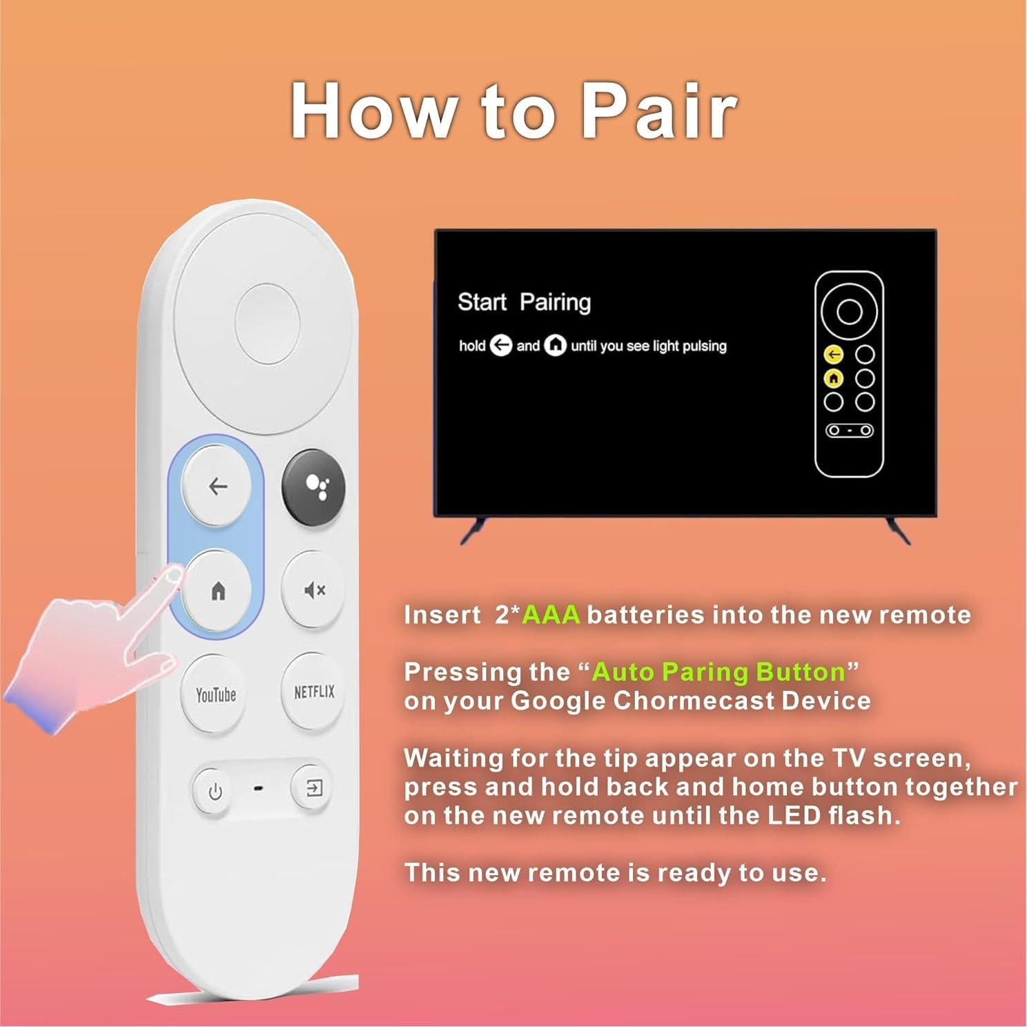 Control Remoto de Reemplazo G9N9N para Google Chromecast 4K/HD