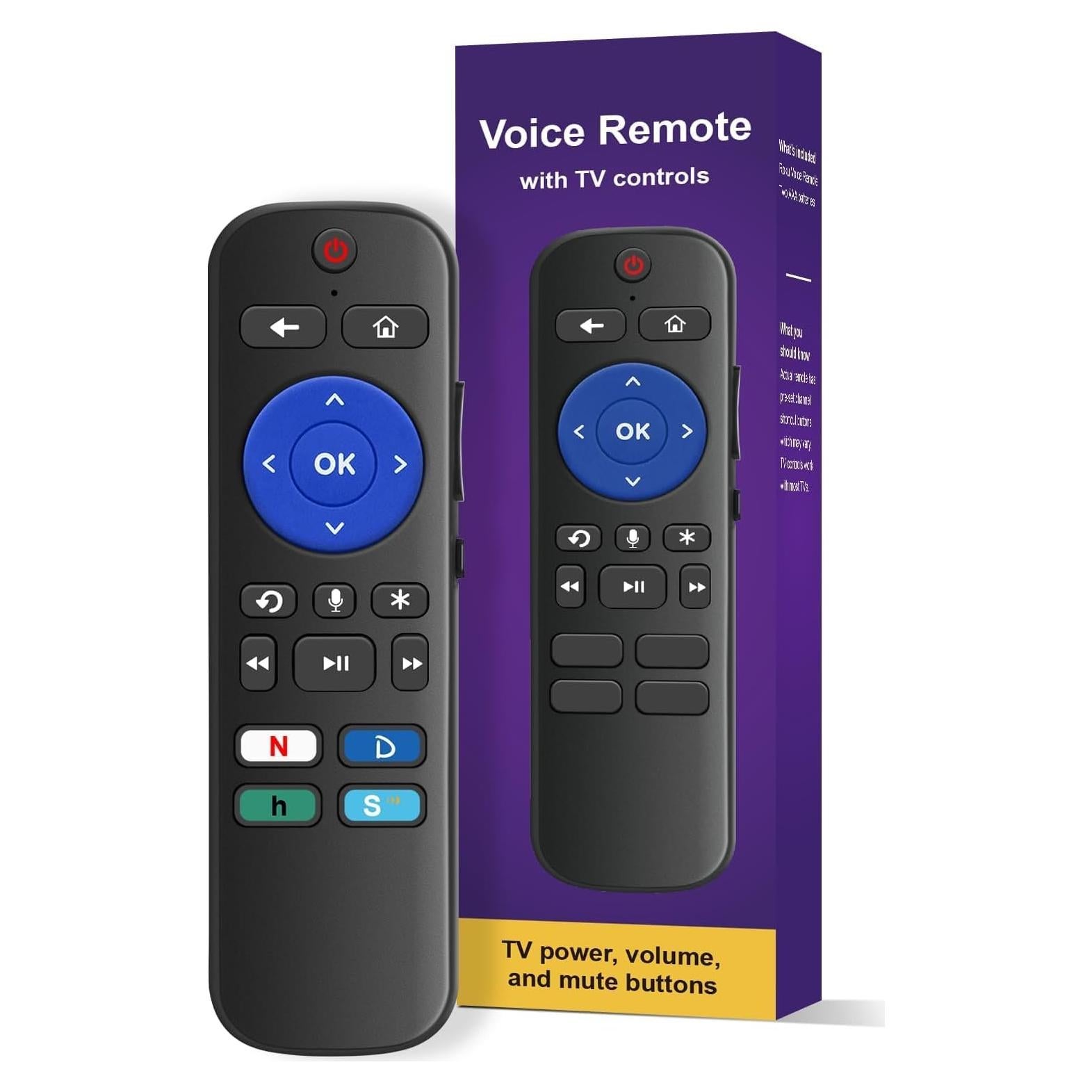 Control Remoto de Voz Chobokiang para Roku - Acceso Directo 4 Apps