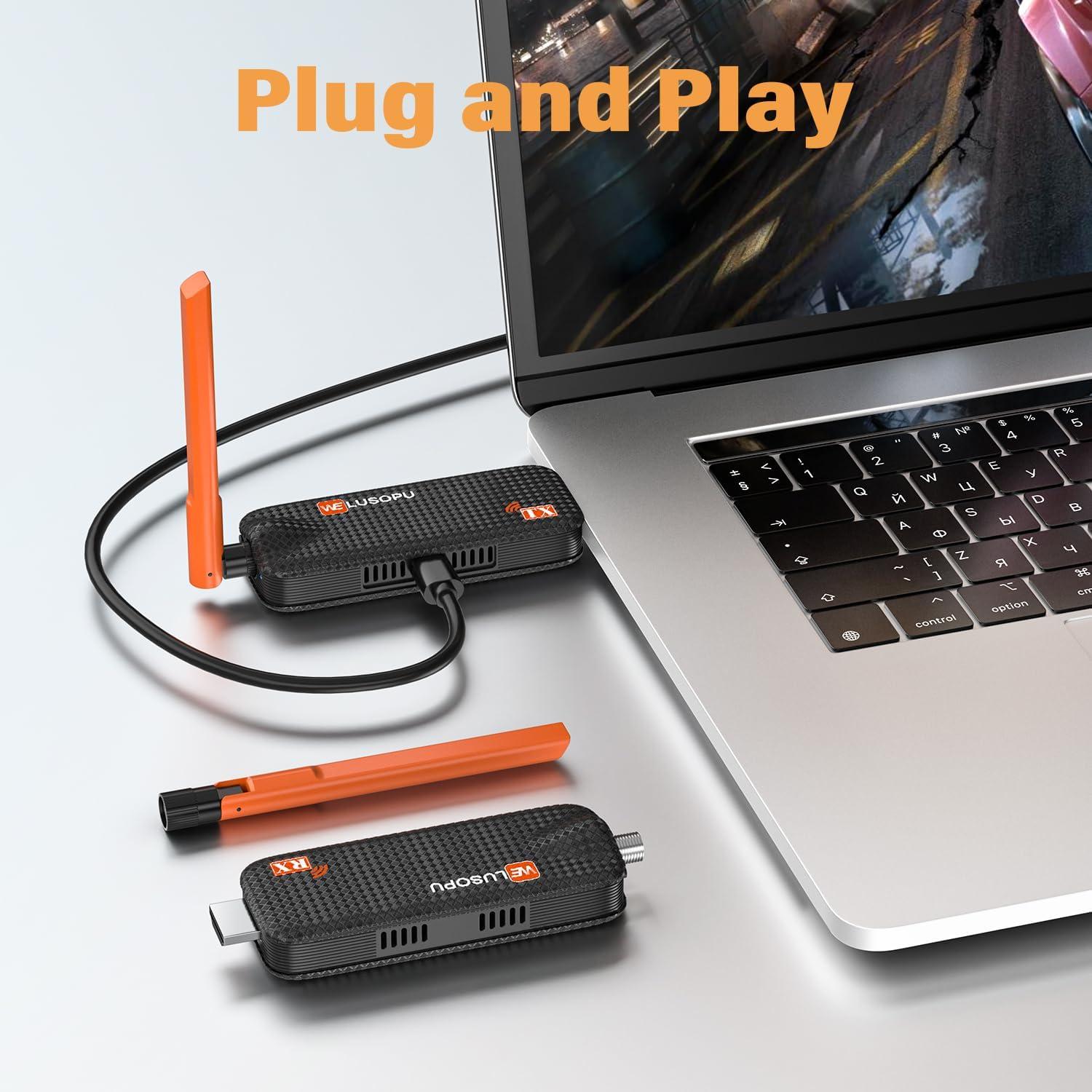 Transmisor HDMI Inalámbrico WELUSOPU 1TX+2RX 50m 4K 1080p