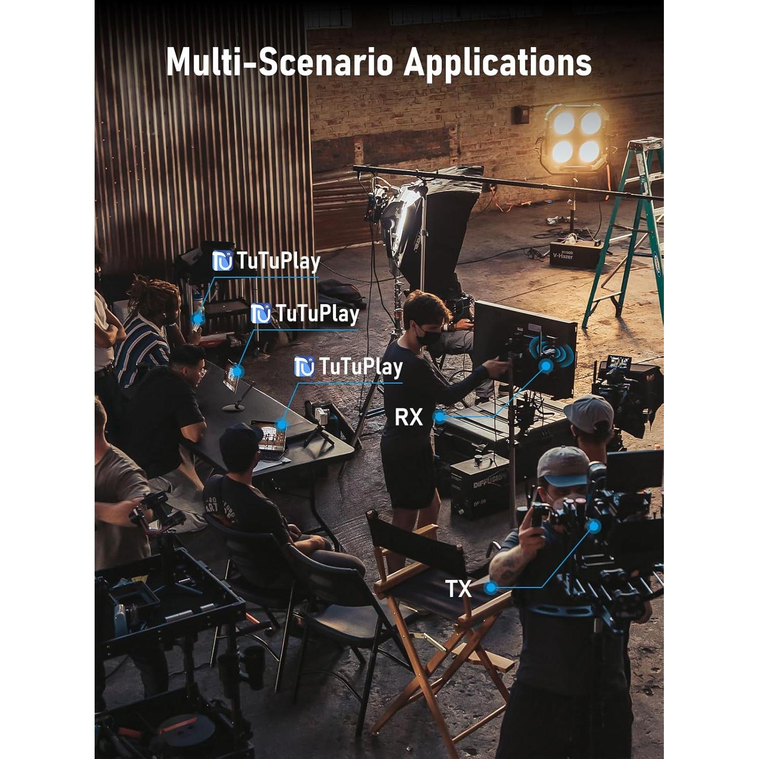 Transmisor y 2 Receptores HDMI Inalámbricos Lemorele 200m 1080P