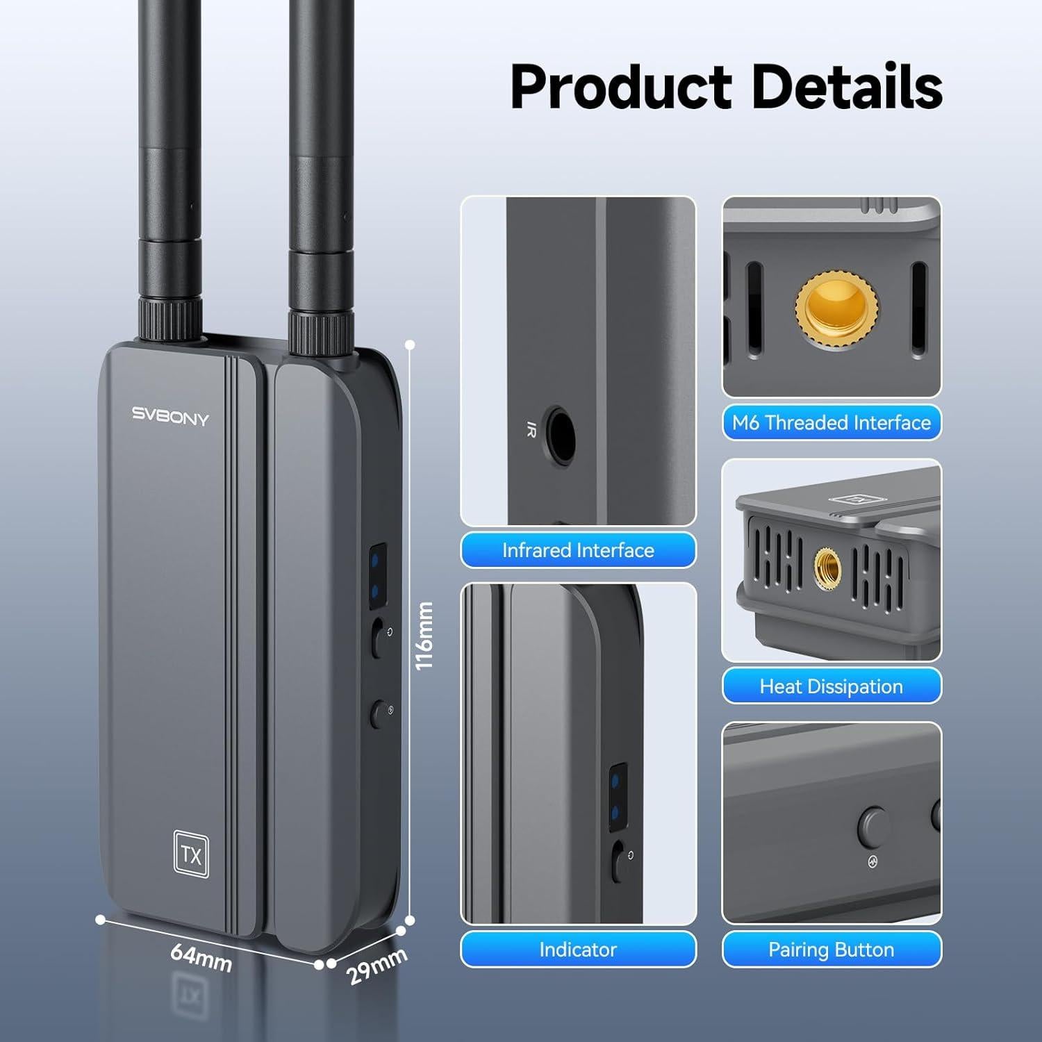 Transmisor HDMI Inalámbrico SVBONY TransAir3 1080P 60FPS