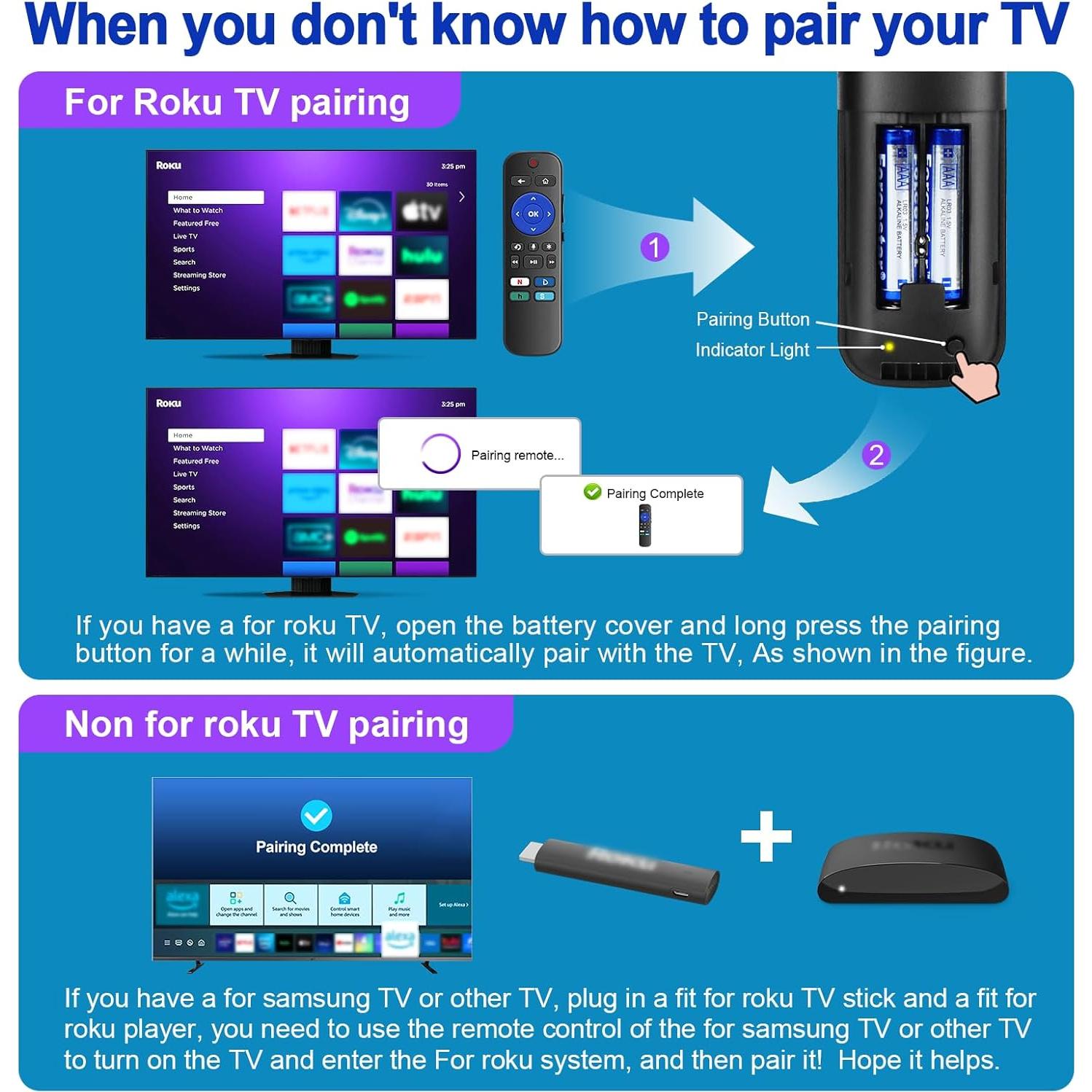 Control Remoto Universal de Voz Chobokiang RC-AL5 para Roku