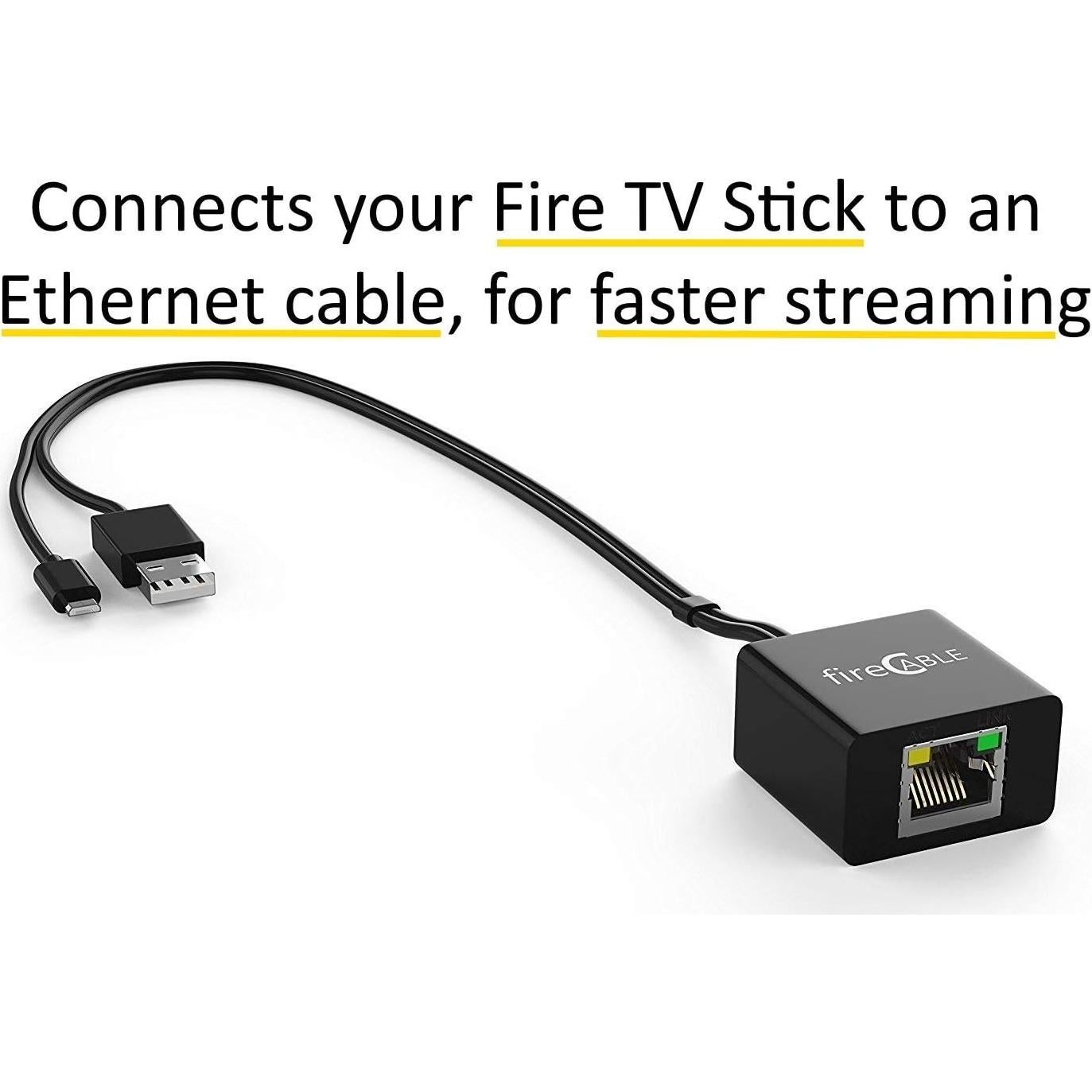Adaptador Ethernet fireCable para TV Stick HDMI - Streaming Rápido
