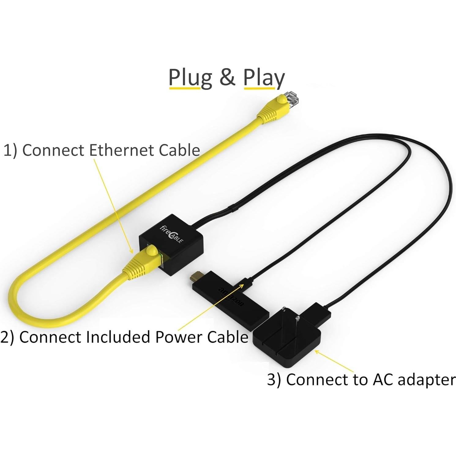 Adaptador Ethernet fireCable para TV Stick HDMI - Streaming Rápido