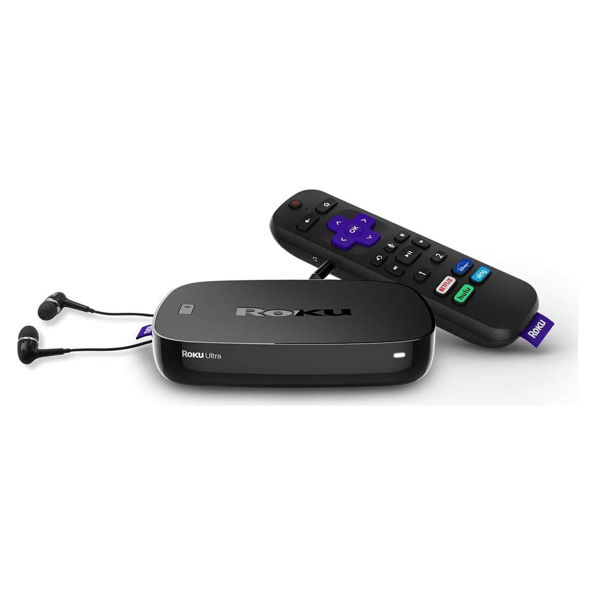 Reproductor de medios Roku Ultra 4K HDR con auriculares JBL