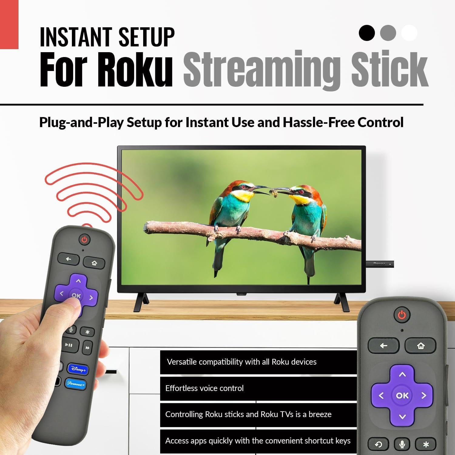 Control Remoto Universal Anderic RC-FA5 para Roku con Voz
