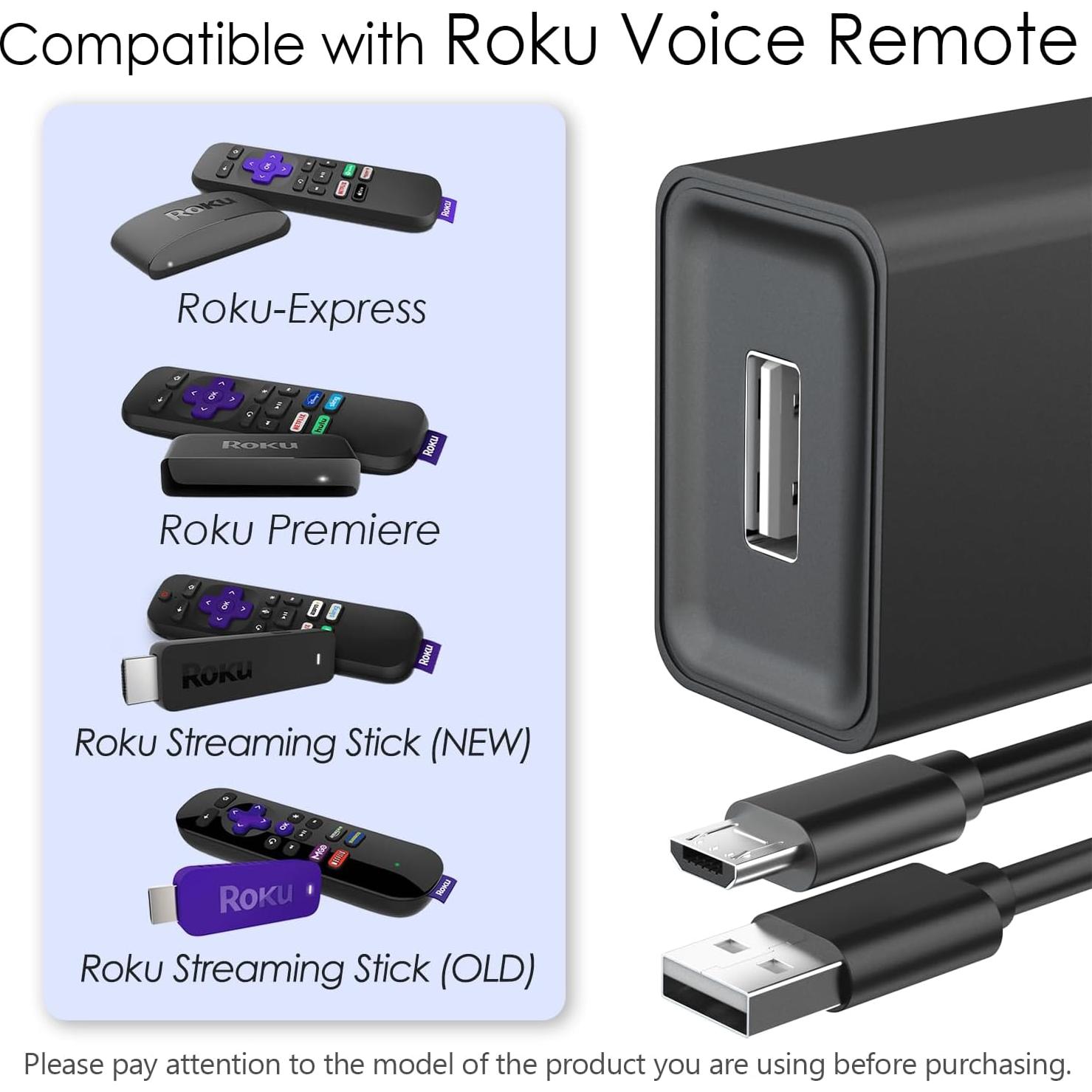 Adaptador Cargador Micro USB Cordro 5V para Roku Streaming Stick