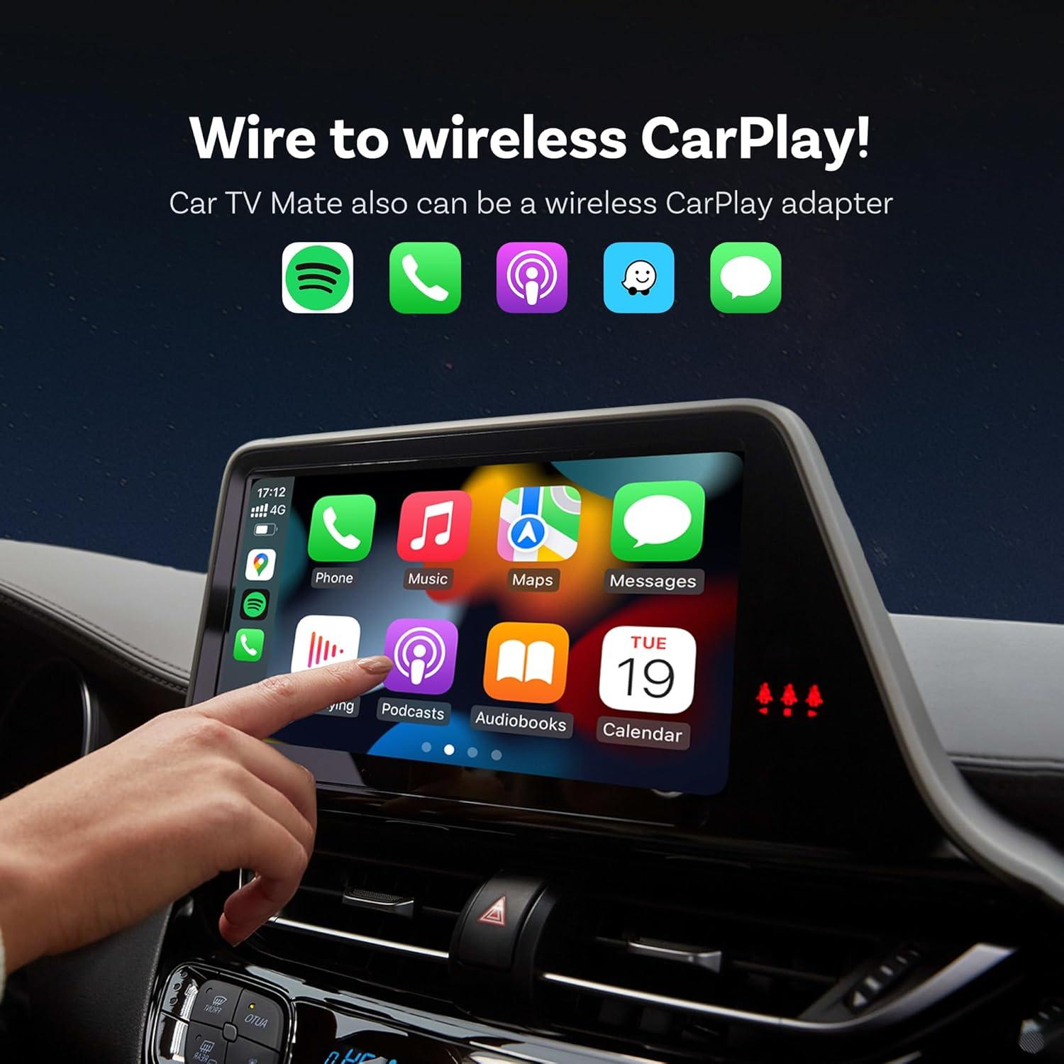 Adaptador CarPlay Inalámbrico OTTOCAST Car TV Mate Pro 1080P