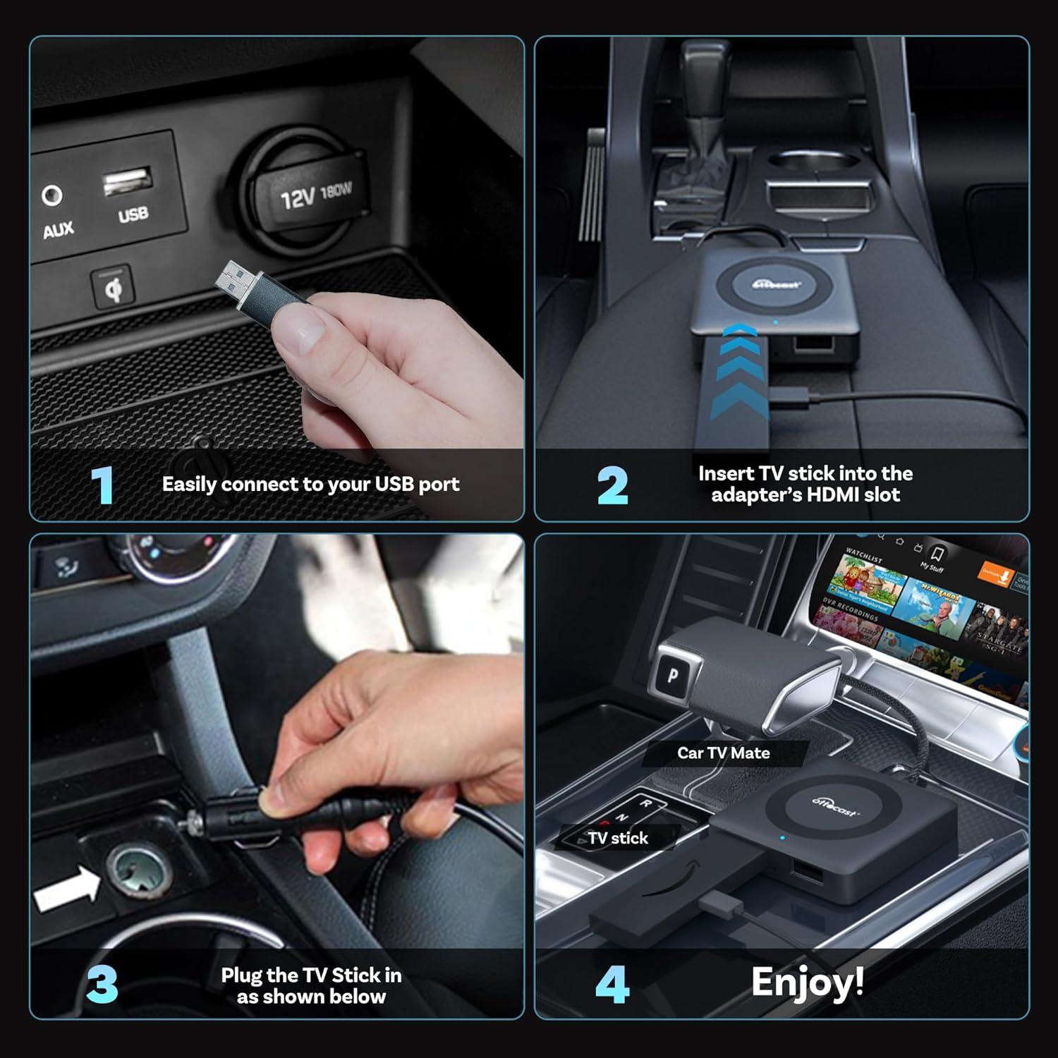 Adaptador CarPlay Inalámbrico OTTOCAST Car TV Mate Pro 1080P