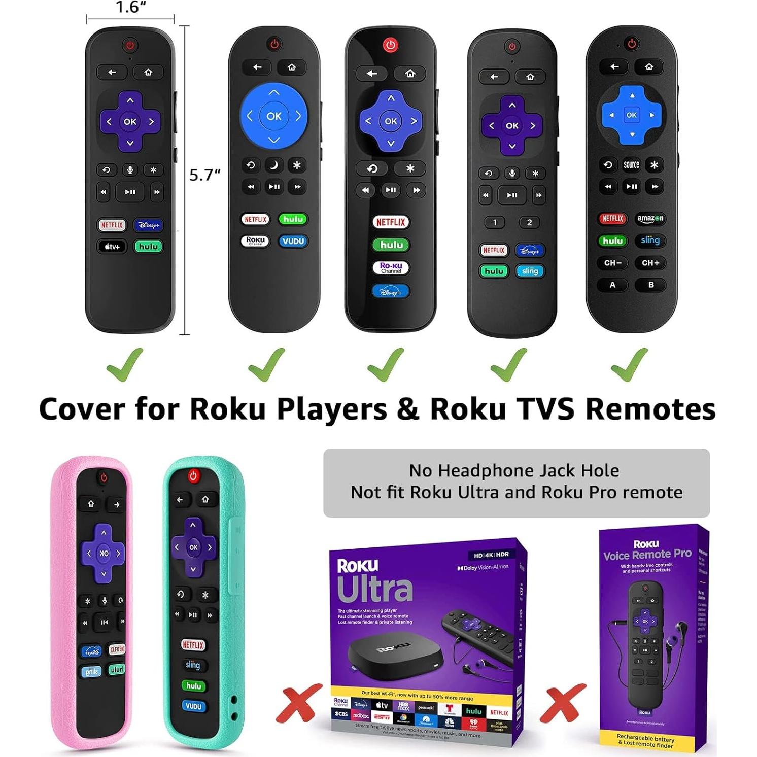 Funda de Control Remoto de Silicona TCL Roku - Paquete de 2