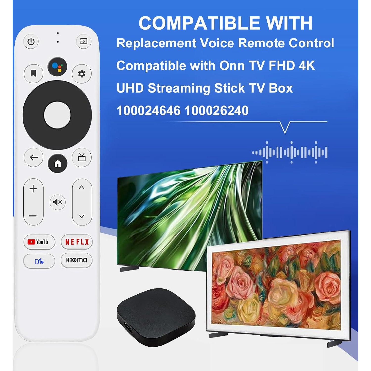 Control Remoto de Voz AieSHOP para Onn TV 4K UHD con Acceso Rápido