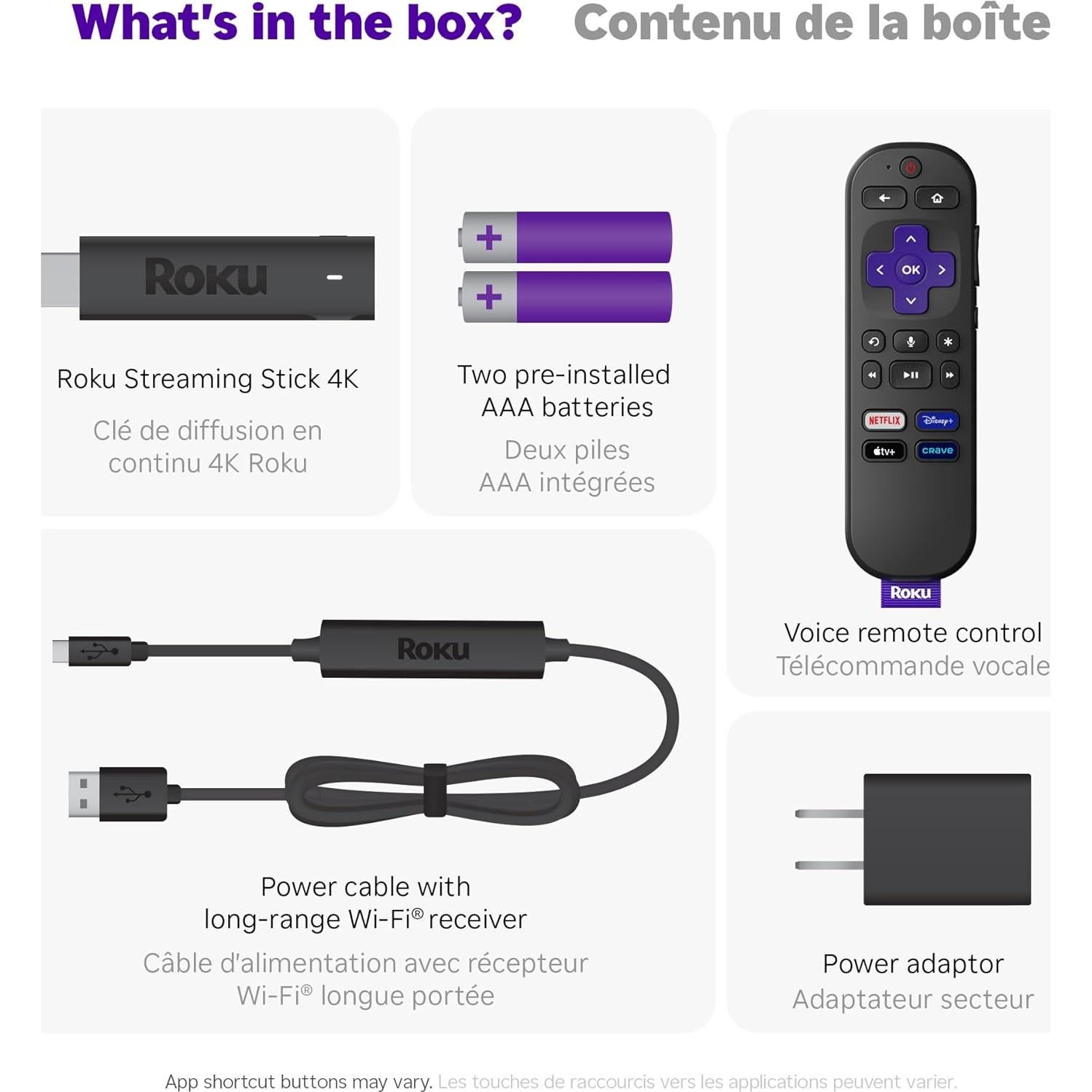 Roku Streaming Stick 4K 2022 - Dispositivo de Streaming 4K HDR