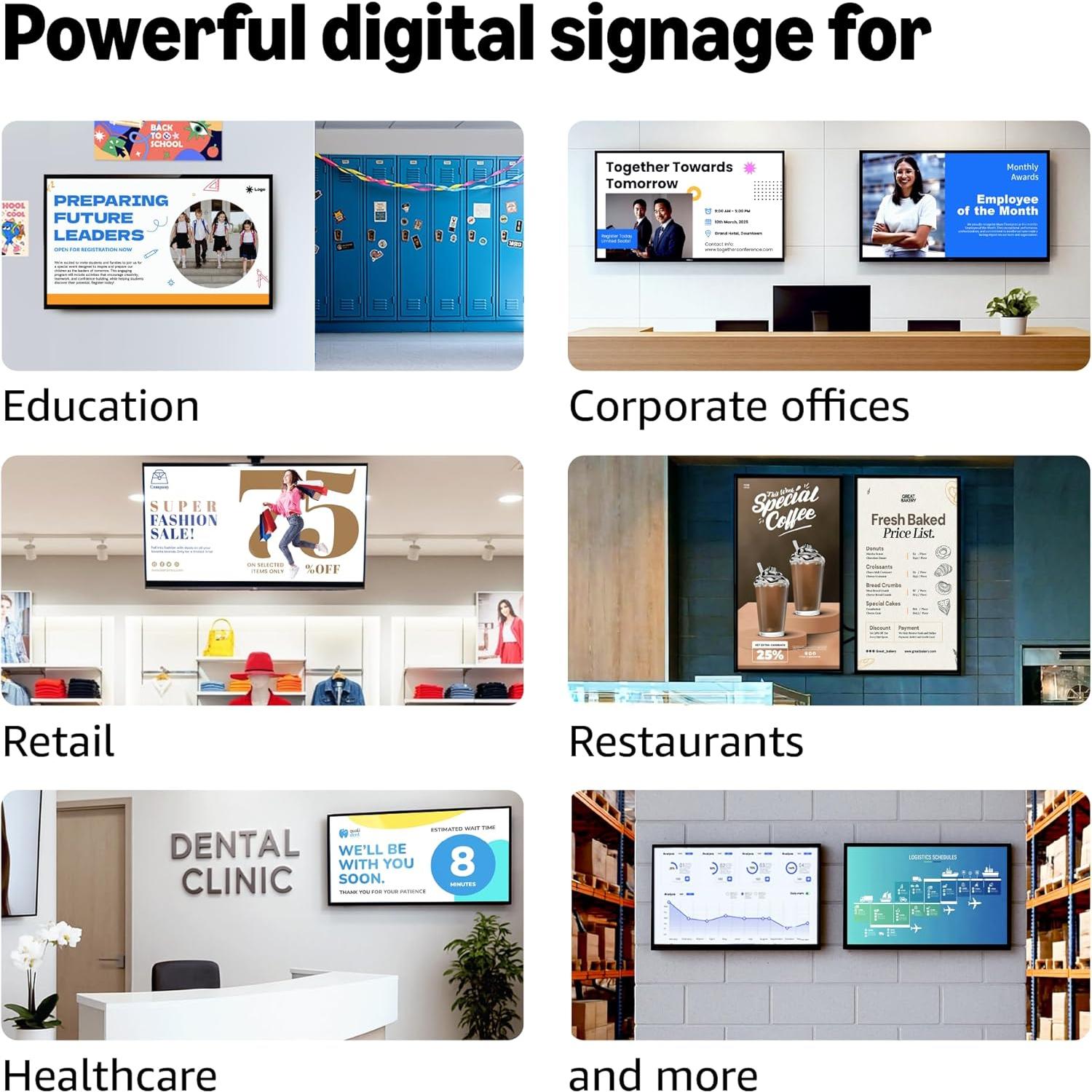 Signage Stick – Professional Digital Signage 4K Media Player – Designed for Businesses of All Sizes, Easy Setup with free Mobile App, and CMS Compatibility