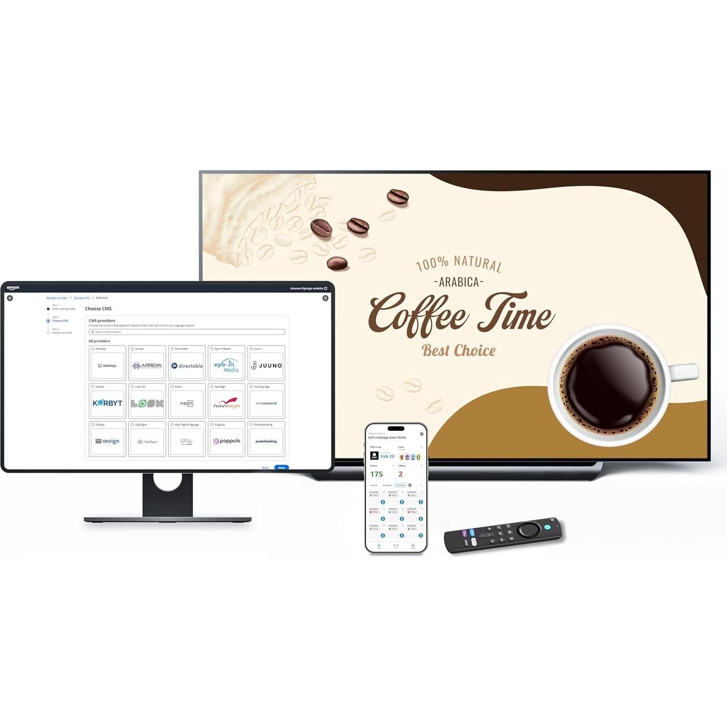 Signage Stick – Professional Digital Signage 4K Media Player – Designed for Businesses of All Sizes, Easy Setup with free Mobile App, and CMS Compatibility