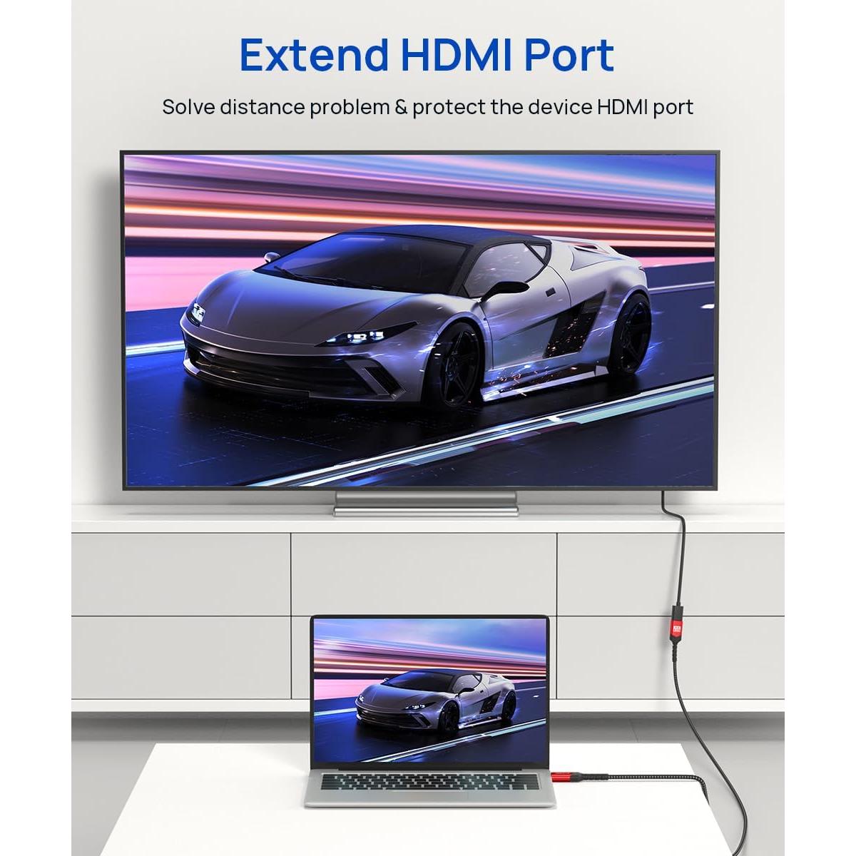 Cable de Extensión HDMI JSAUX 1.0M 4K 60Hz Macho a Hembra