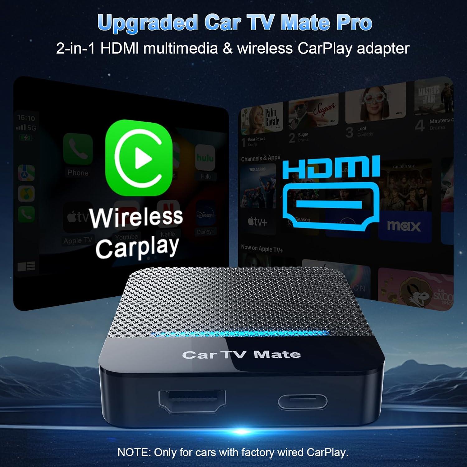 Adaptador de TV para coche CarPlay Mate Pro HDMI 2 en 1