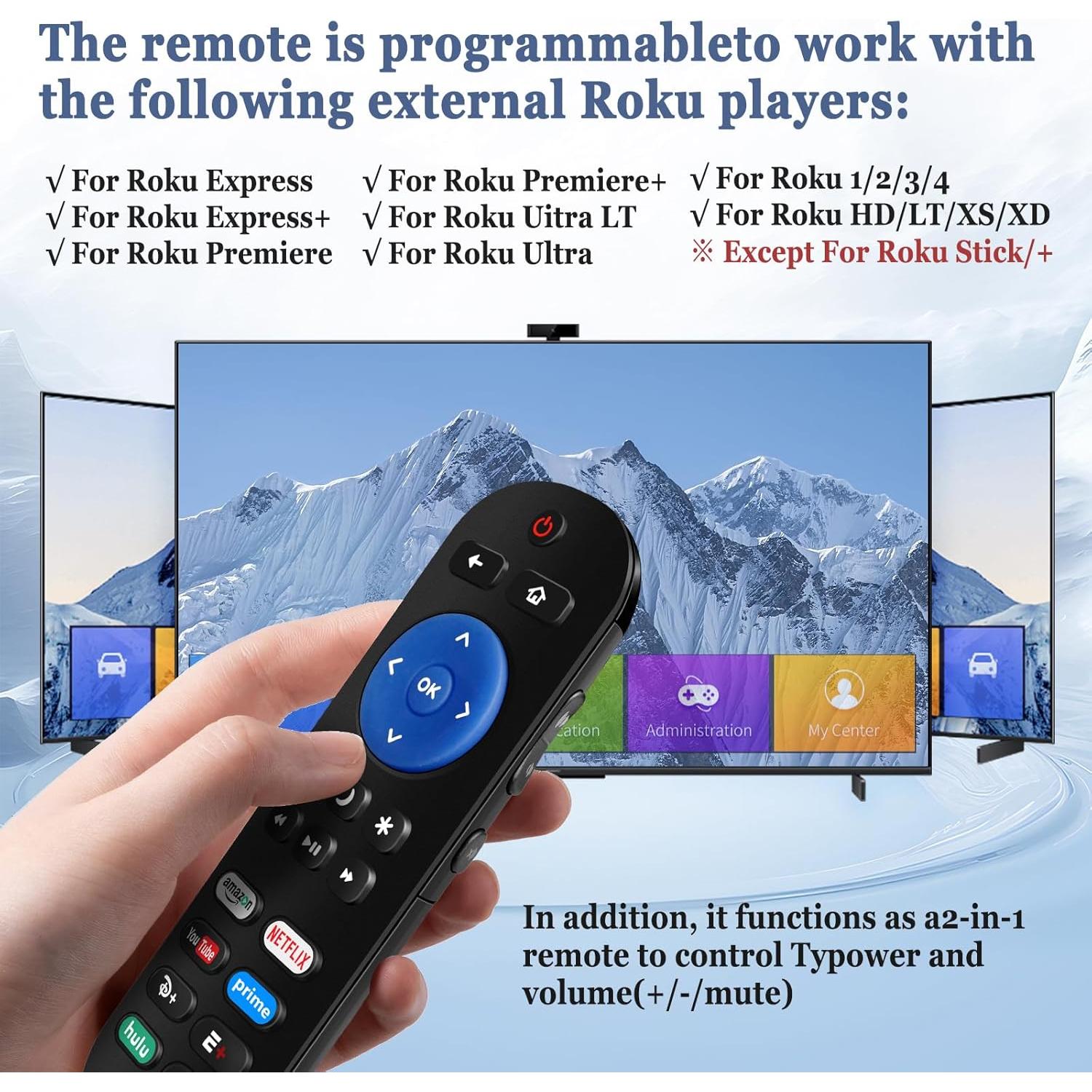 Control Remoto Universal PGLYOUNI para Reproductores Roku TV
