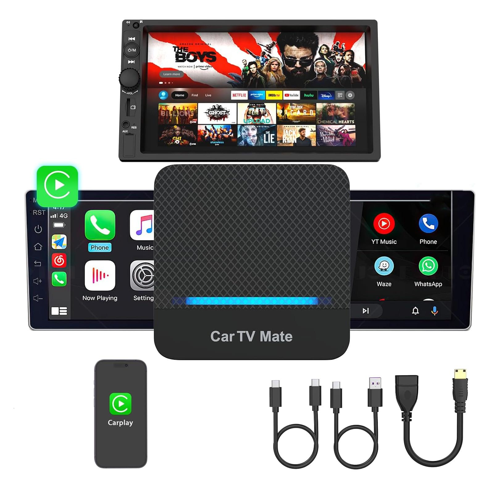 Mate de TV para Coche Rocketek 2025 con CarPlay Inalámbrico