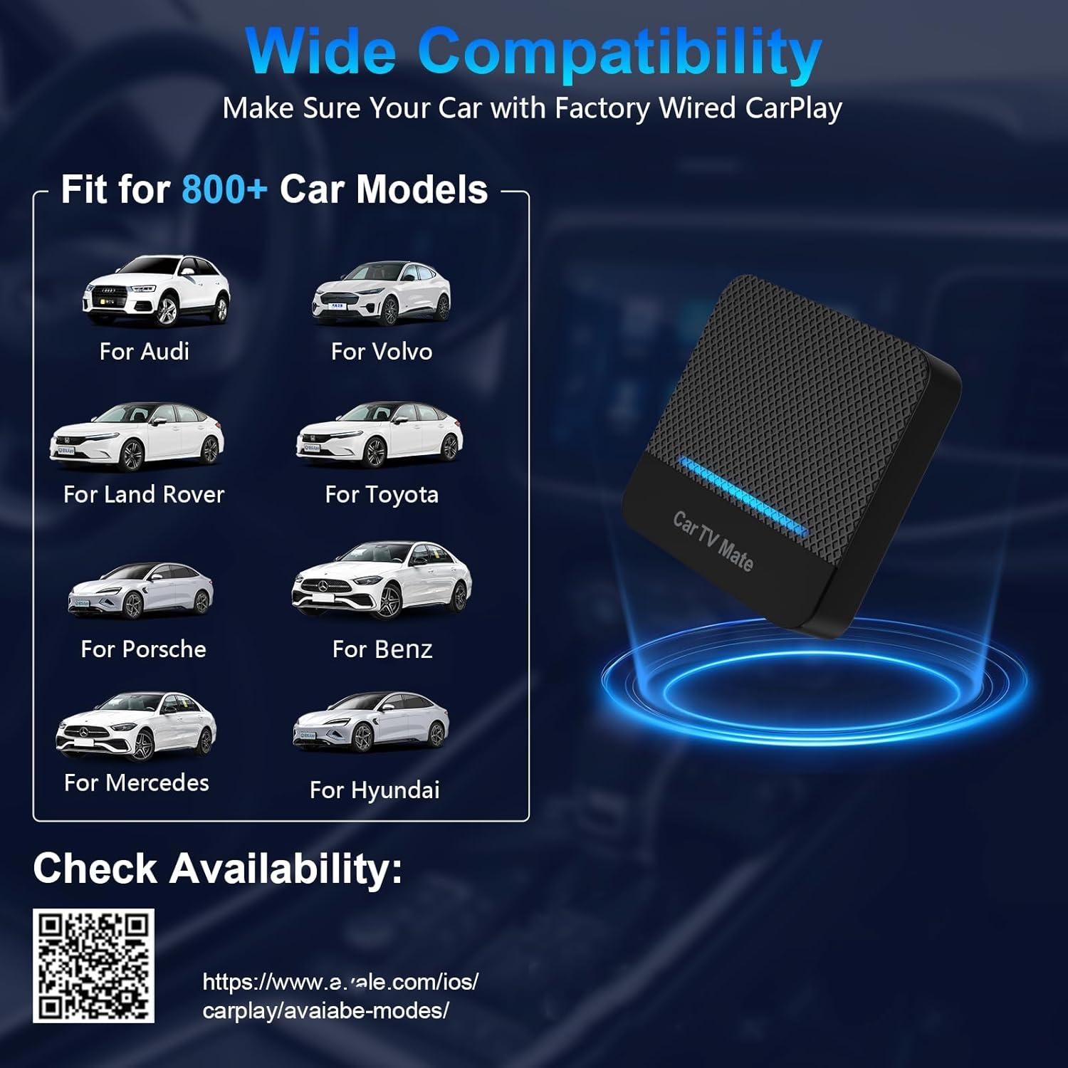 Mate de TV para Coche Rocketek 2025 con CarPlay Inalámbrico