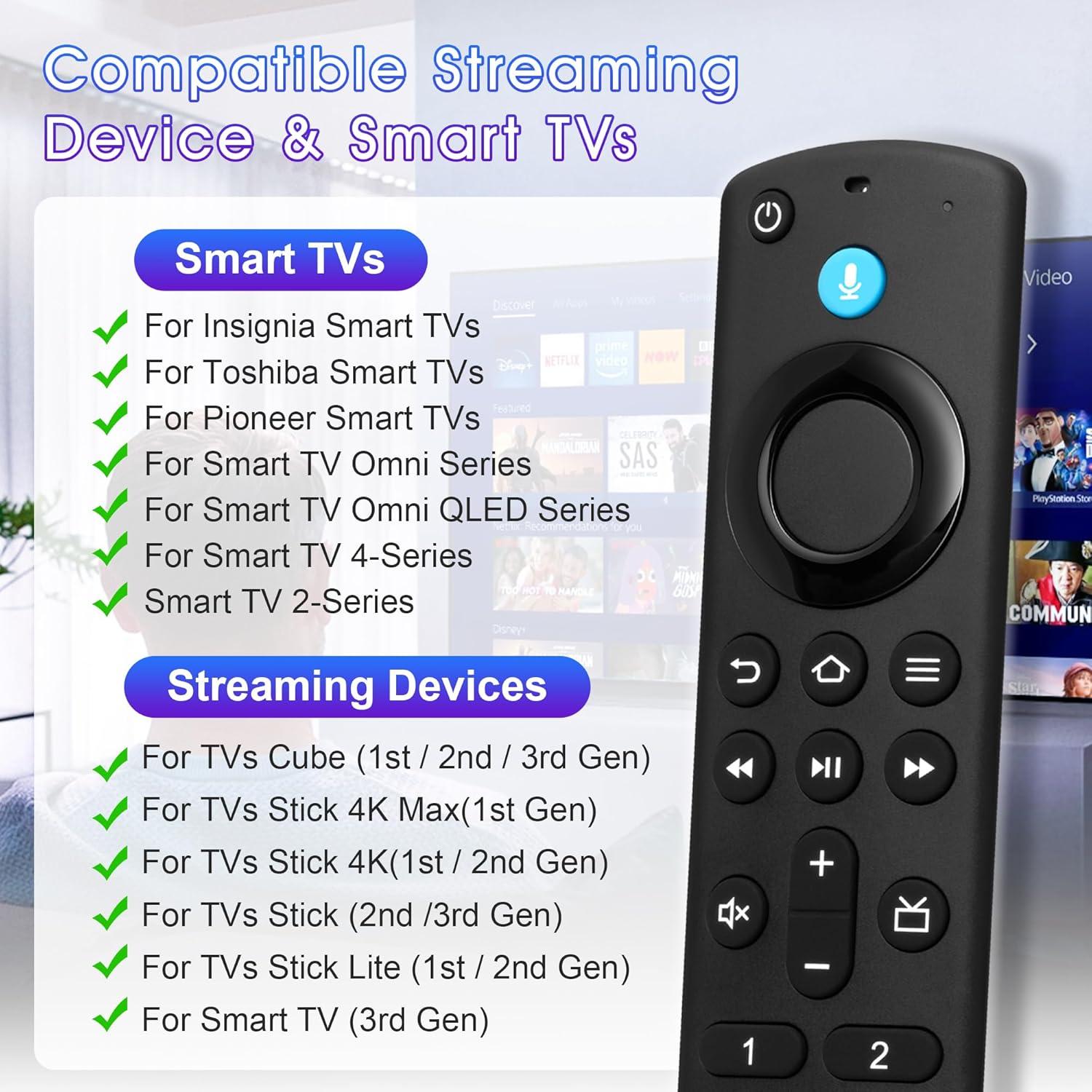 Control Remoto de Reemplazo PUPINGPIG para Fire TV Stick 3ra Gen