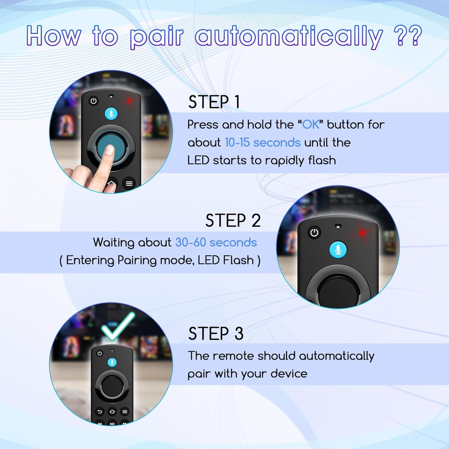 Control Remoto de Reemplazo PUPINGPIG para Fire TV Stick 3ra Gen