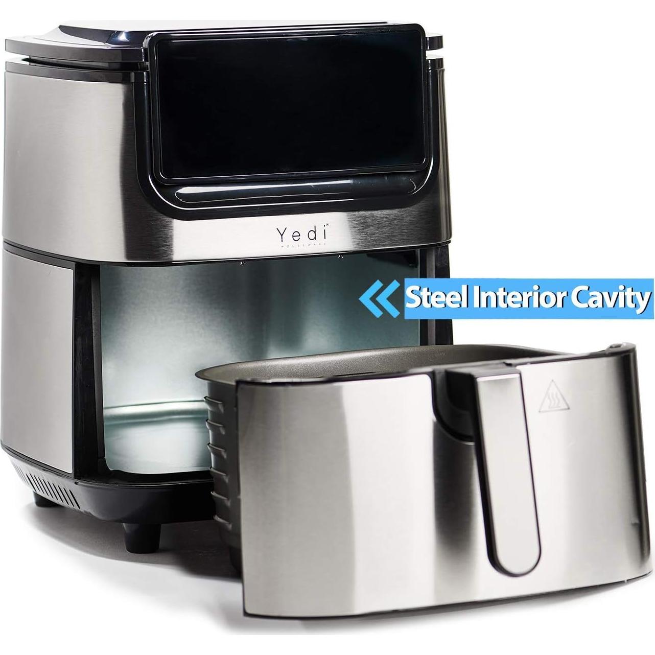 Freidora de Aire Yedi Evolution 6.8L Acero Inoxidable con Accesorios