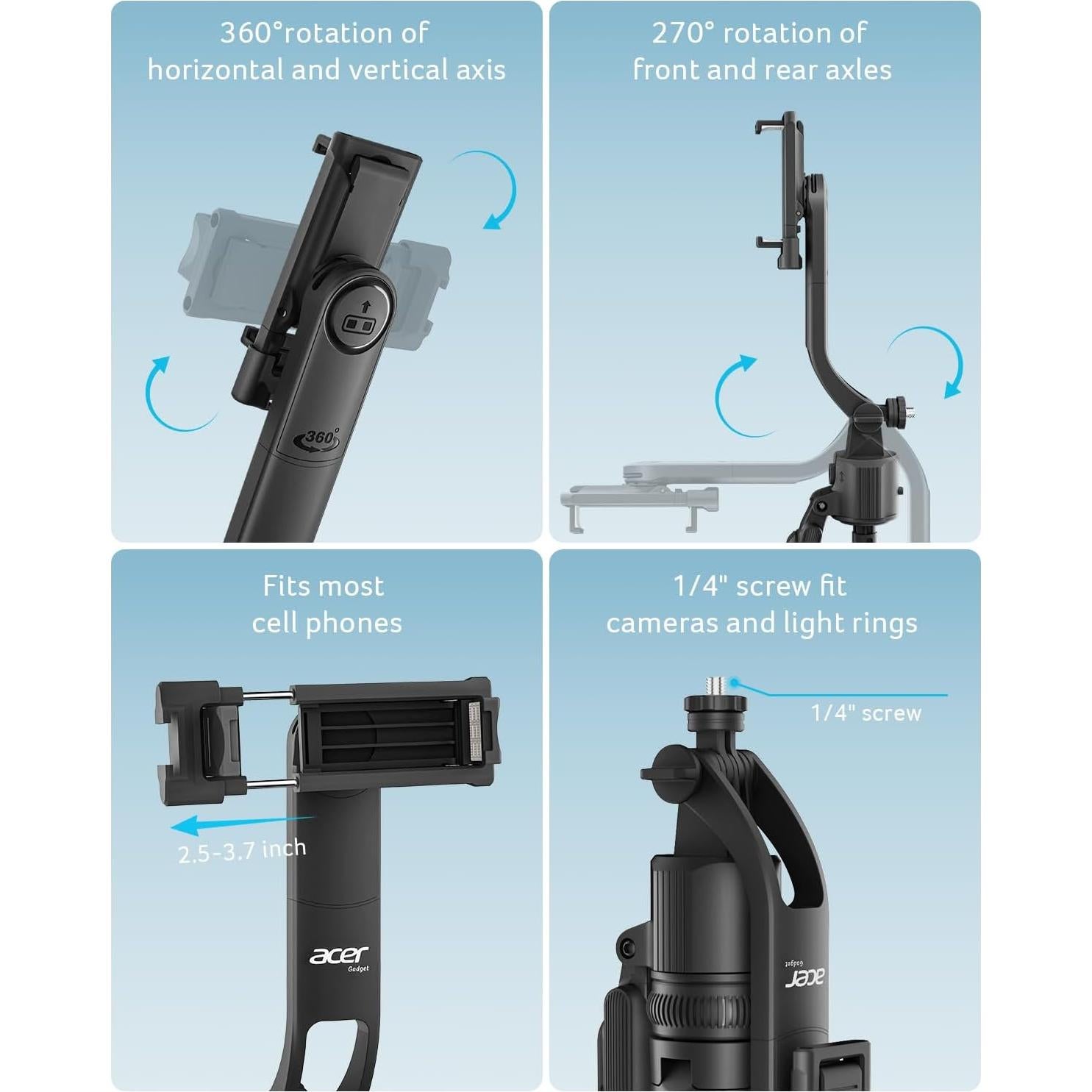 Trípode Automático de Seguimiento Facial Acer ST-C17 con Luz