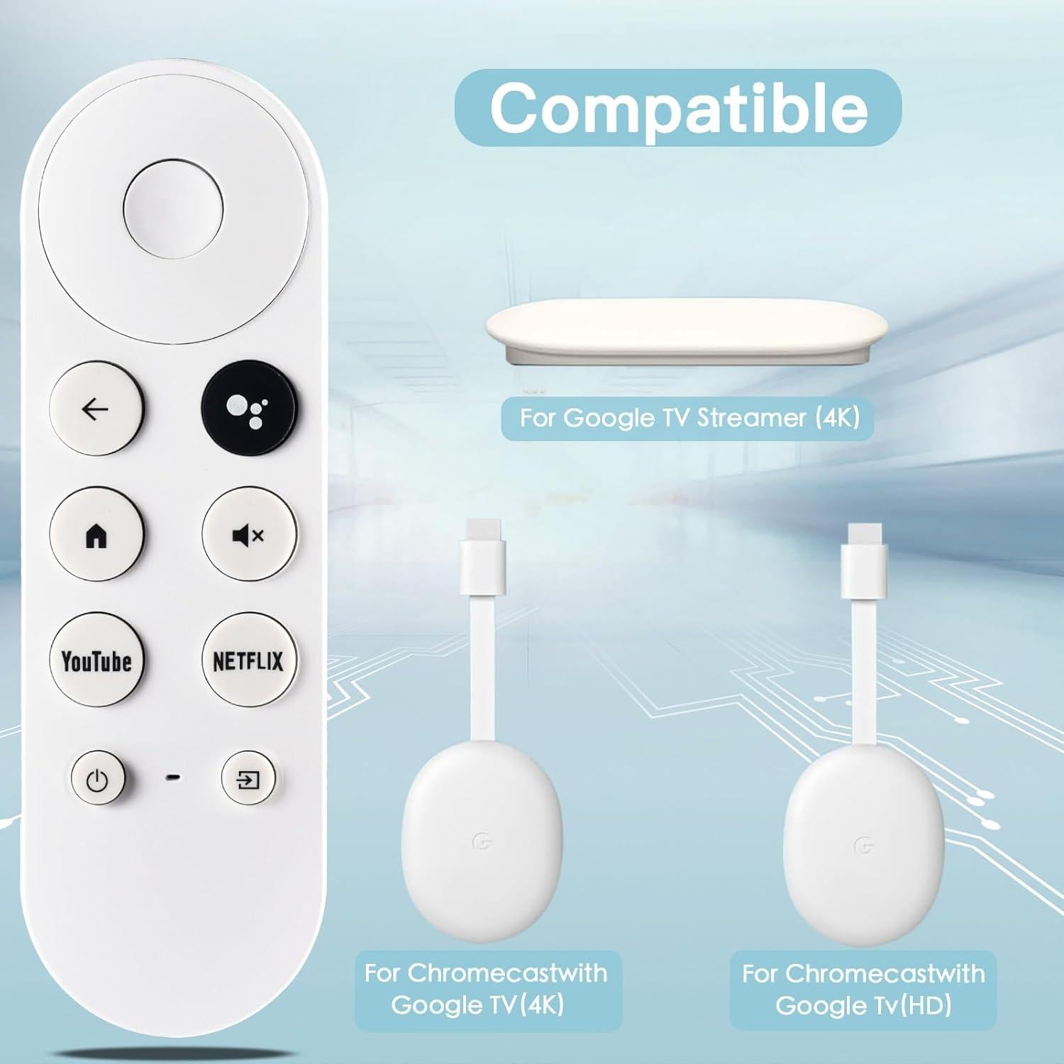 Control Remoto de Reemplazo para Google Chromecast 4K/HD