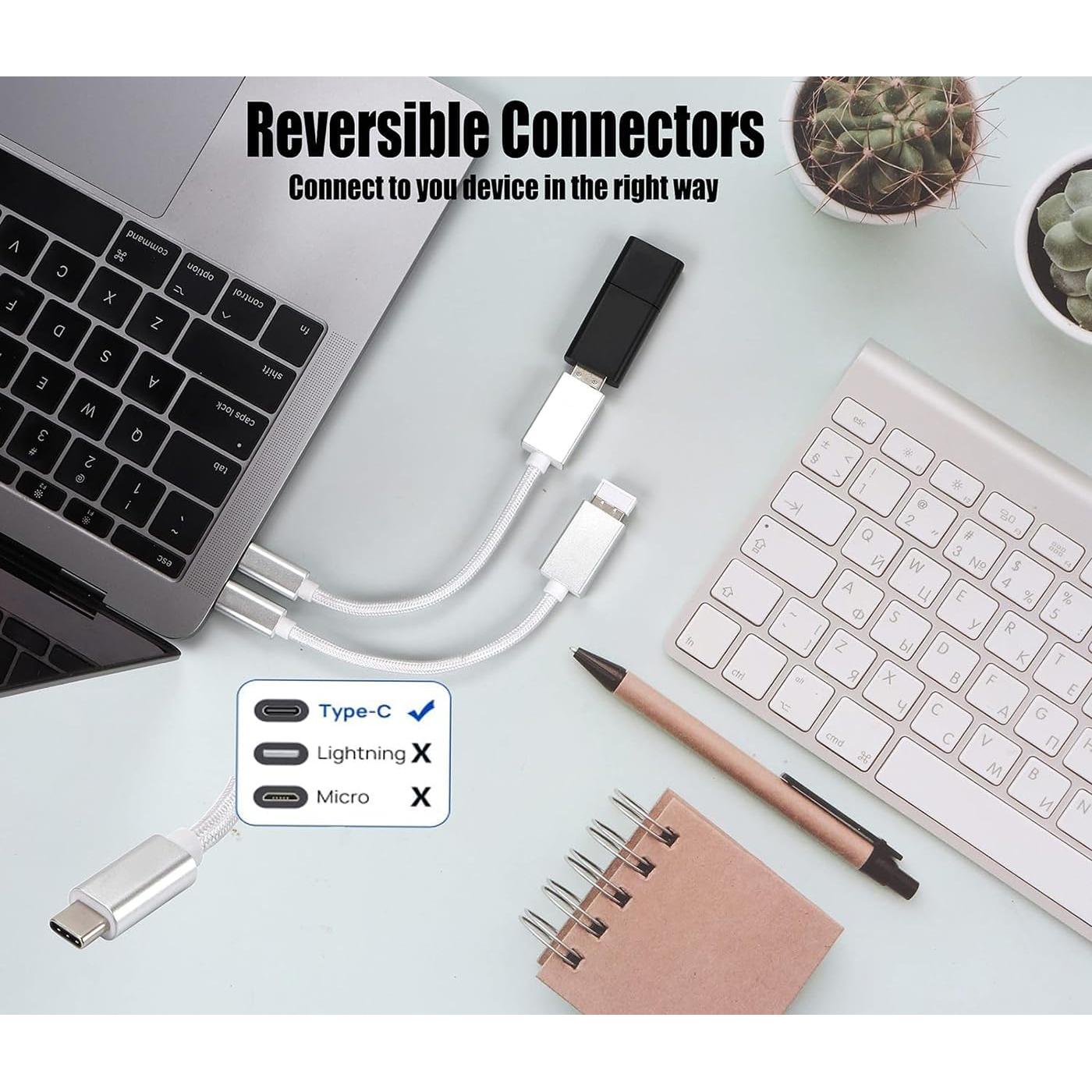 Adaptador OTG USB-C 3.0 Big-E - Paquete de 2, Compatible con Nintendo Switch