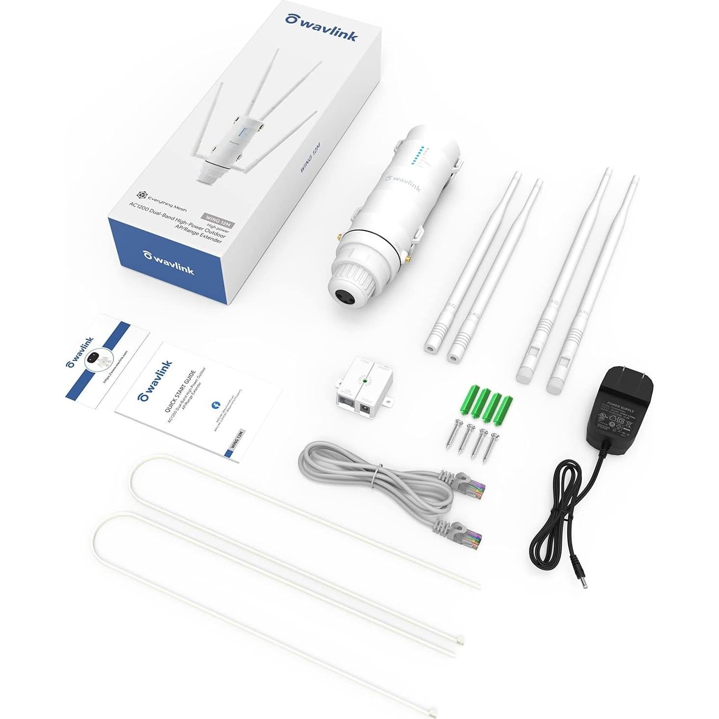 Extensor de WiFi Exterior WAVLINK AC1200 Doble Banda IP65