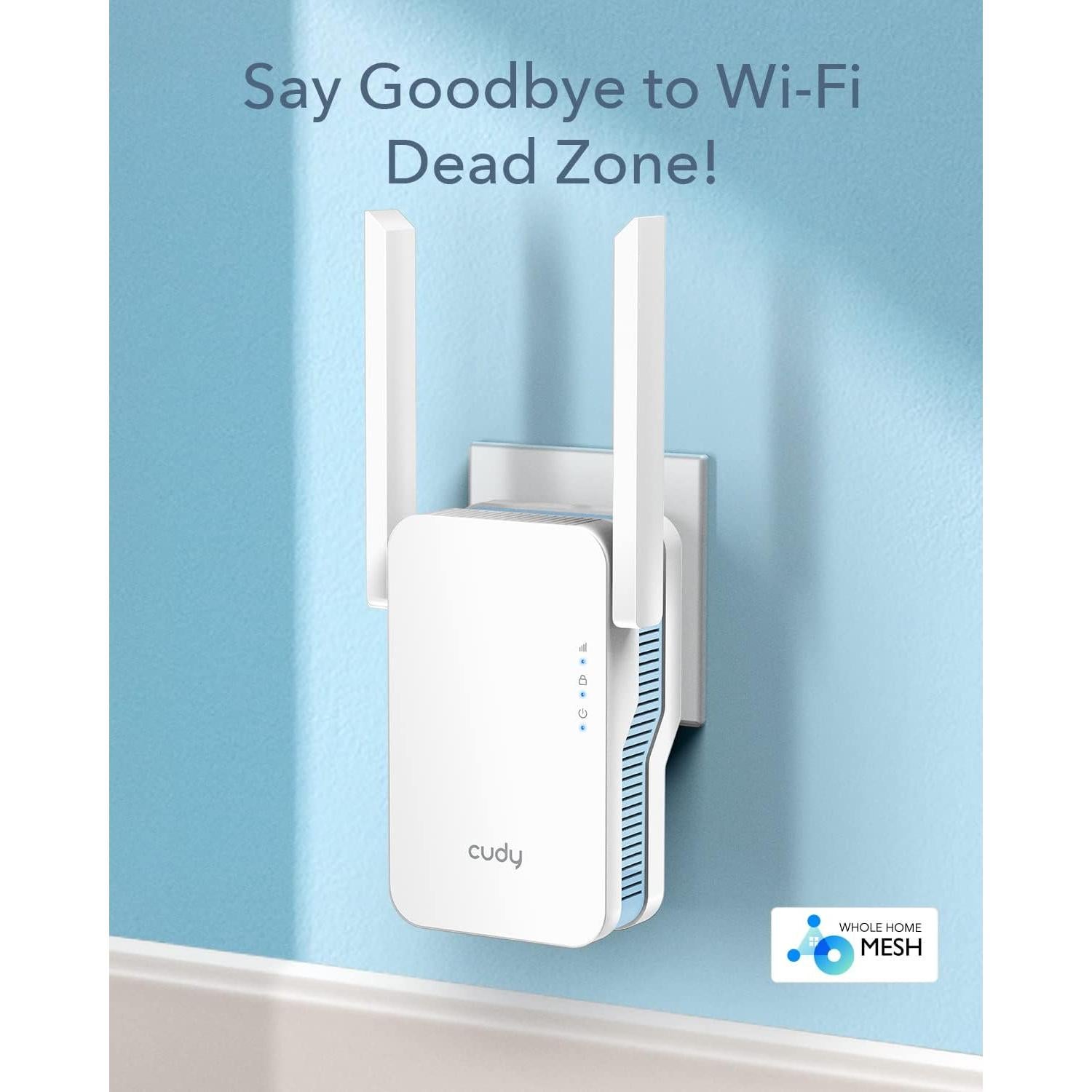 Extensor de WiFi Cudy RE1200 1.2Gbps Doble Banda 5GHz/2.4GHz