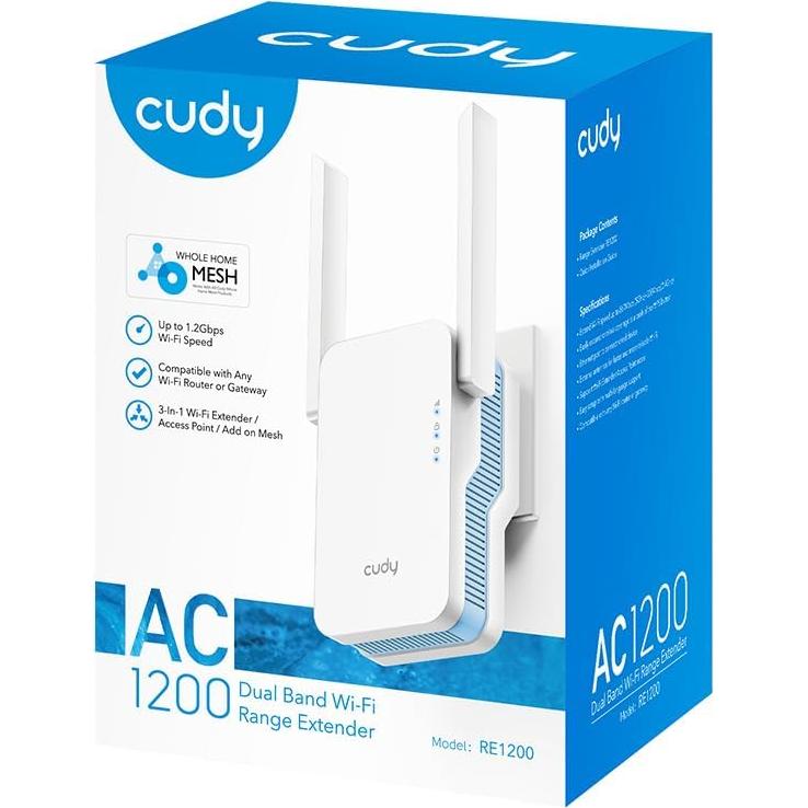 Extensor de WiFi Cudy RE1200 1.2Gbps Doble Banda 5GHz/2.4GHz