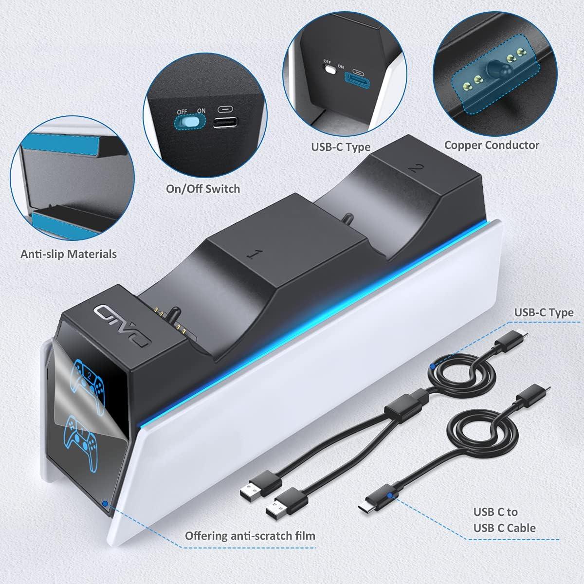 Cargador Rápido OIVO para Controladores PS5 - 2 Horas