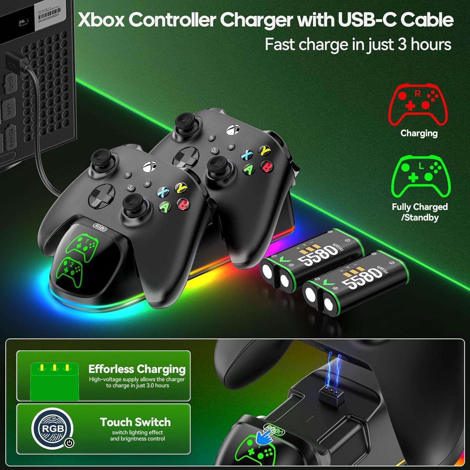 Estación de Carga OIVO para Controlador Xbox con 2 Baterías