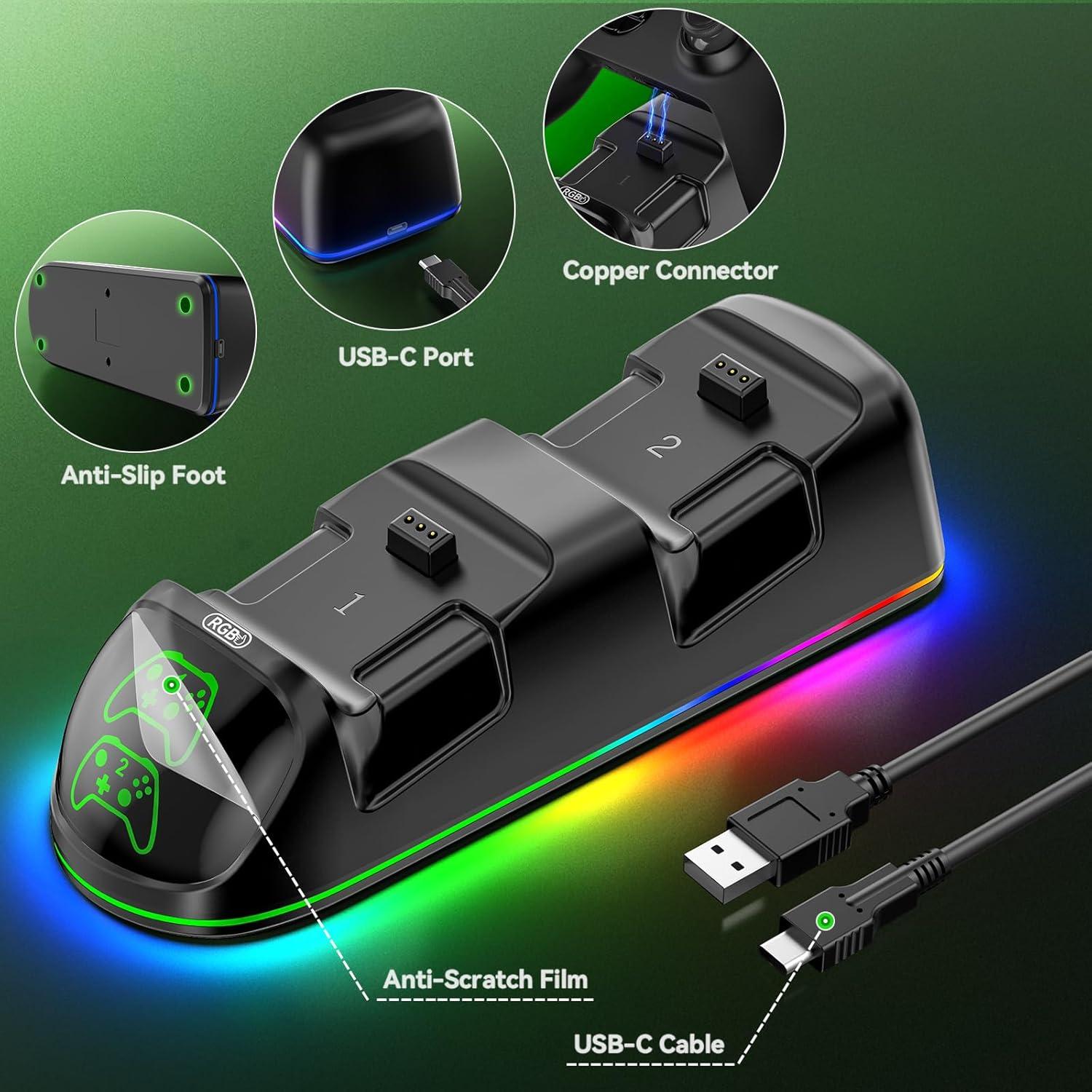 Estación de Carga OIVO para Controlador Xbox con 2 Baterías