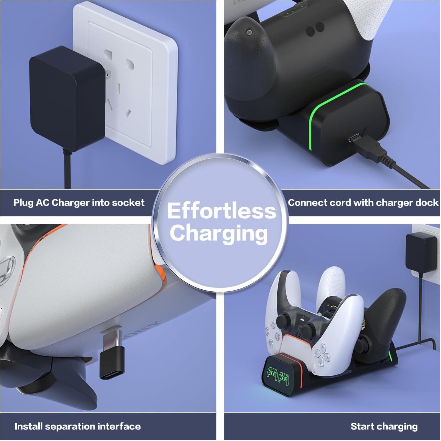 Base de Carga HEATFUN para Controladores PS5, Xbox y Switch