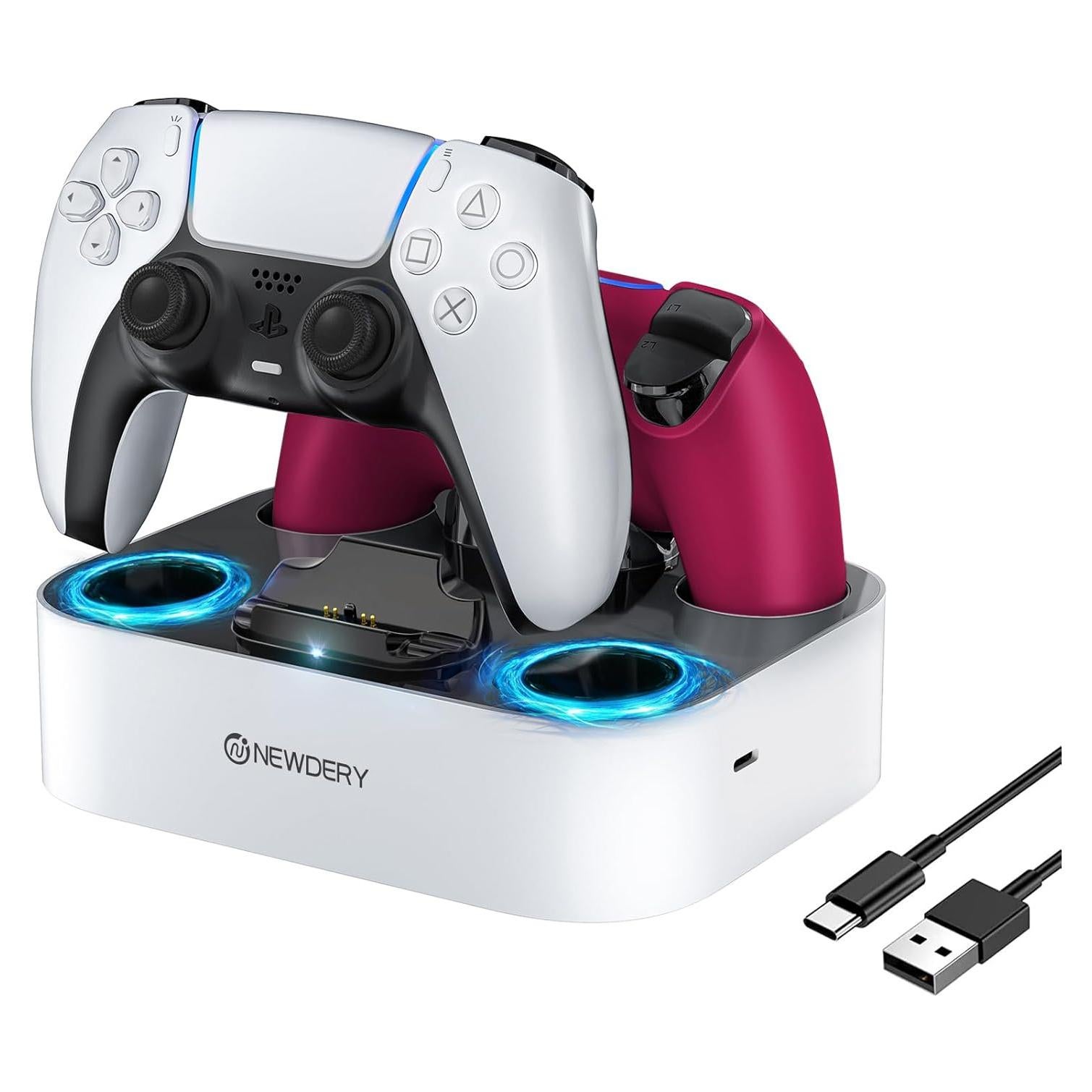 Estación de Carga Doble Newdery para Controlador PS5 y DualSense Edge