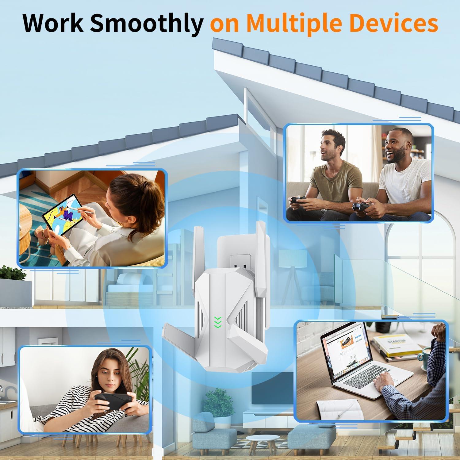 Extensor de WiFi HMTYQNB AC2100 Doble Banda 1197.5 m²