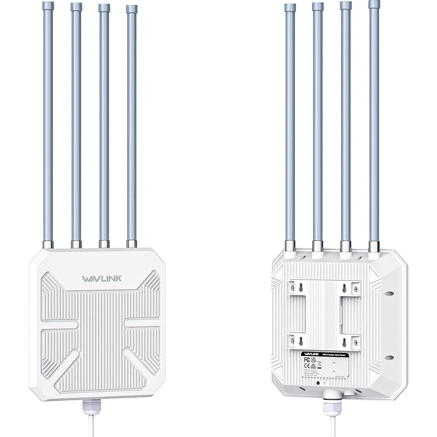 Extensor de WiFi Exterior WAVLINK AX1800 IP67 4 Antenas 8dBi