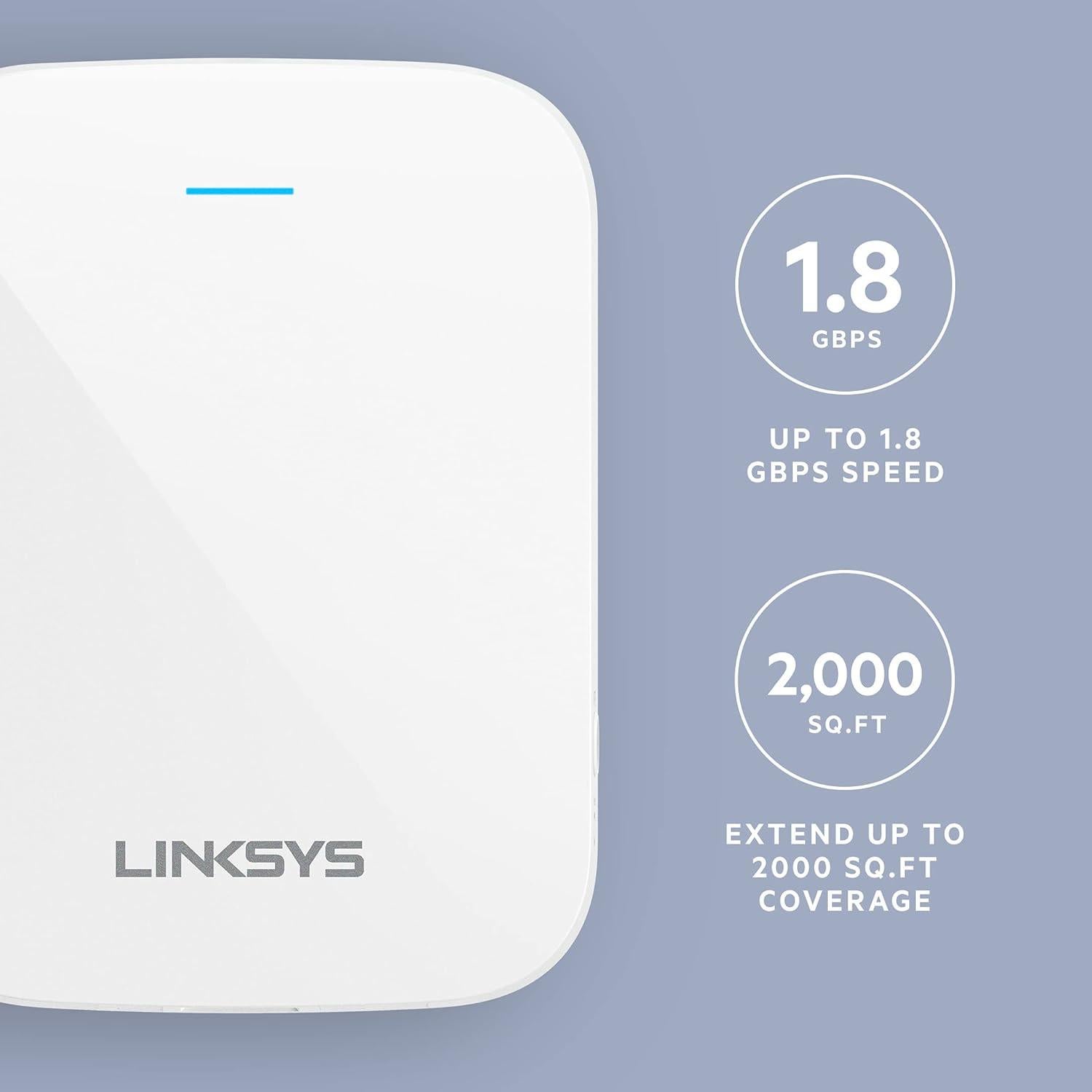 Extensor WiFi 6 Linksys RE7310 Doble Banda 1.8Gbps 185m²